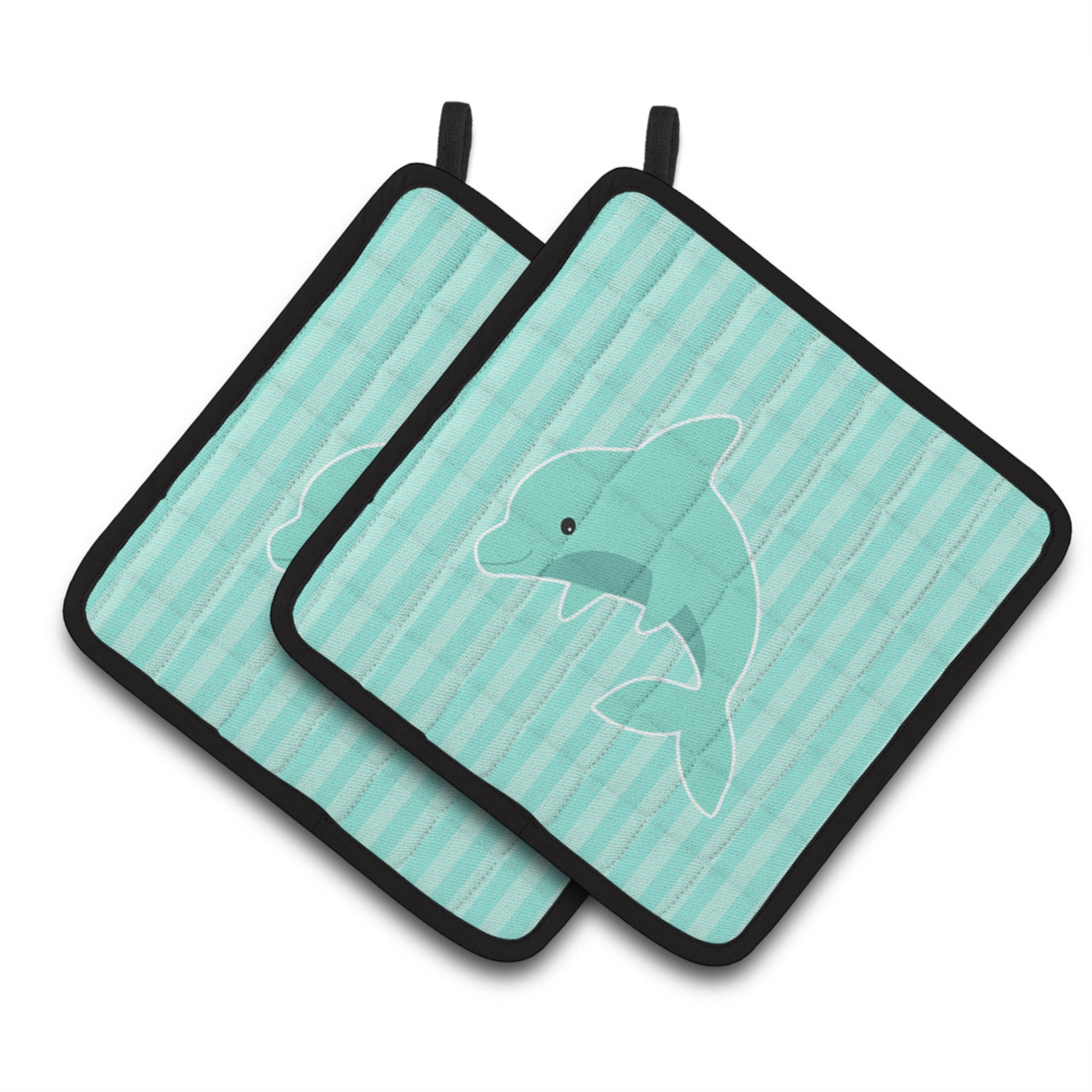 'Caroline'S Treasures Bb7120Pthd Dolphin Pair Of Pot Holders, 7.5 X 7.5'''', Multicolor''