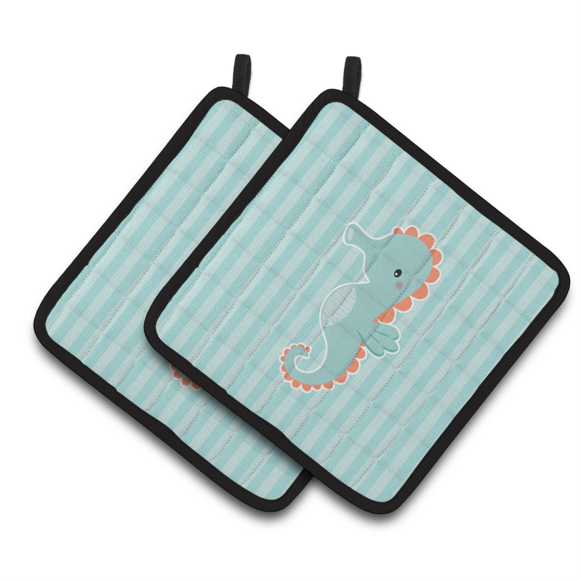 'Caroline'S Treasures Bb7124Pthd Seahorse Pair Of Pot Holders, 7.5 X 7.5'''', Multicolor''