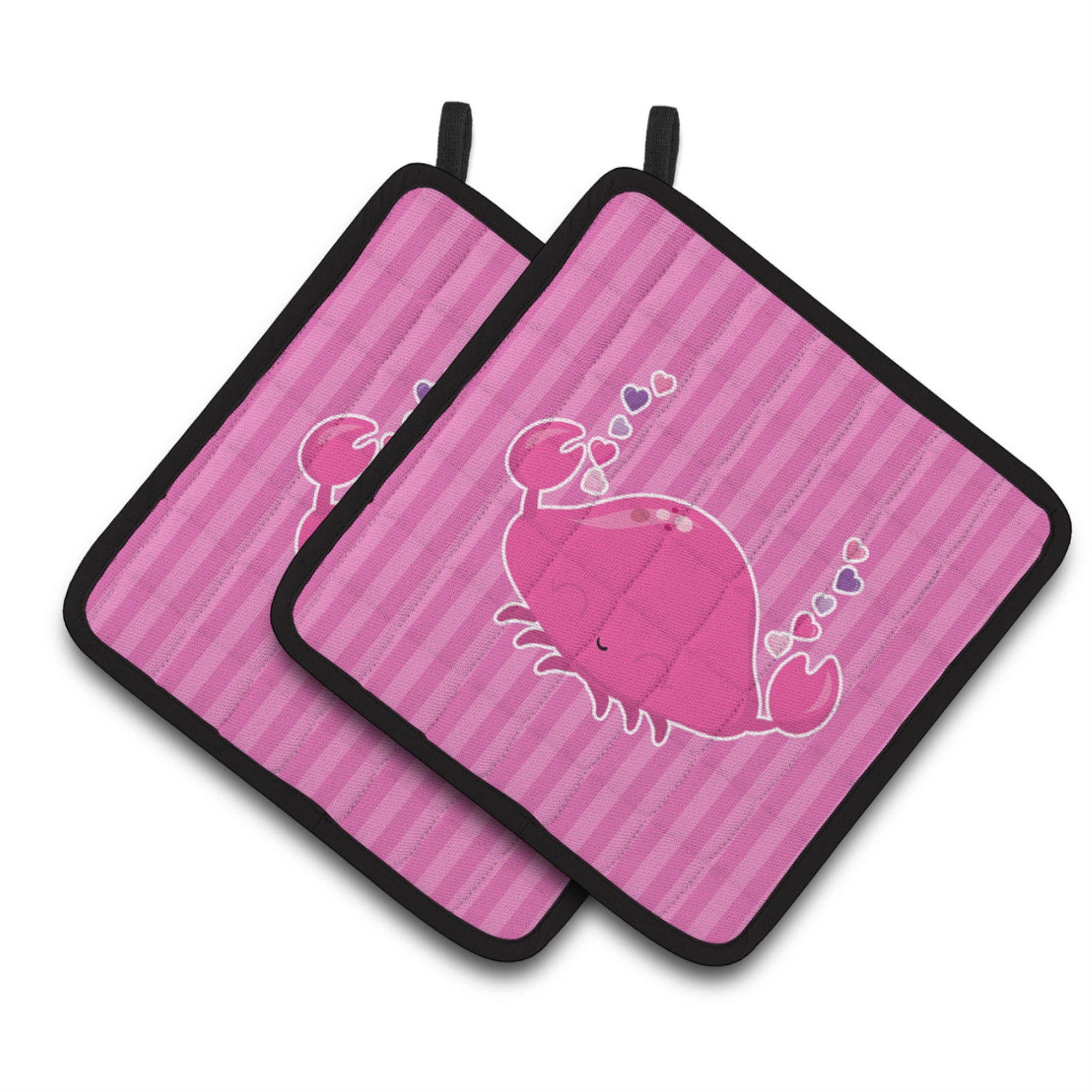 'Caroline'S Treasures Pink Crab Pair Of Pot Holders, 7.5 X 7.5, Multicolor''