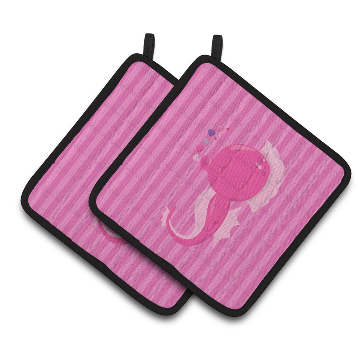'Caroline'S Treasures Pink Seahorse Pair Of Pot Holders, 7.5 X 7.5, Multicolor''