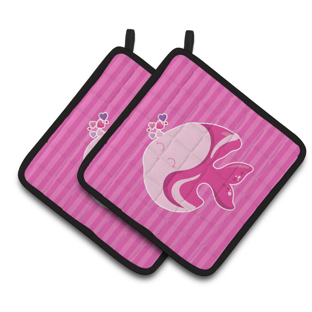 'Caroline'S Treasures Pink Fish Pair Of Pot Holders, 7.5 X 7.5, Multicolor''