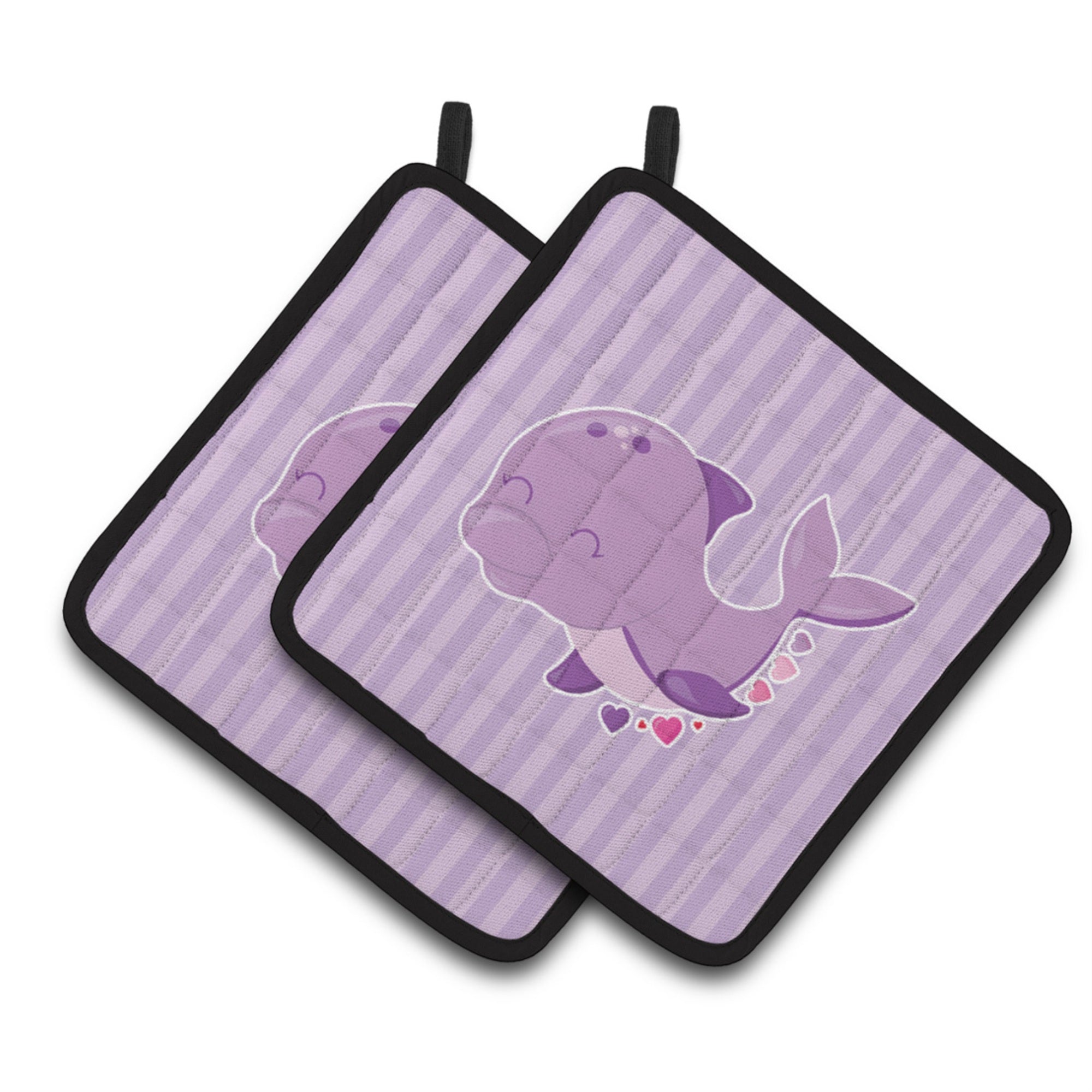 'Caroline'S Treasures Bb7132Pthd Purple Dolphin Pair Of Pot Holders, 7.5 X 7.5'''', Multicolor''