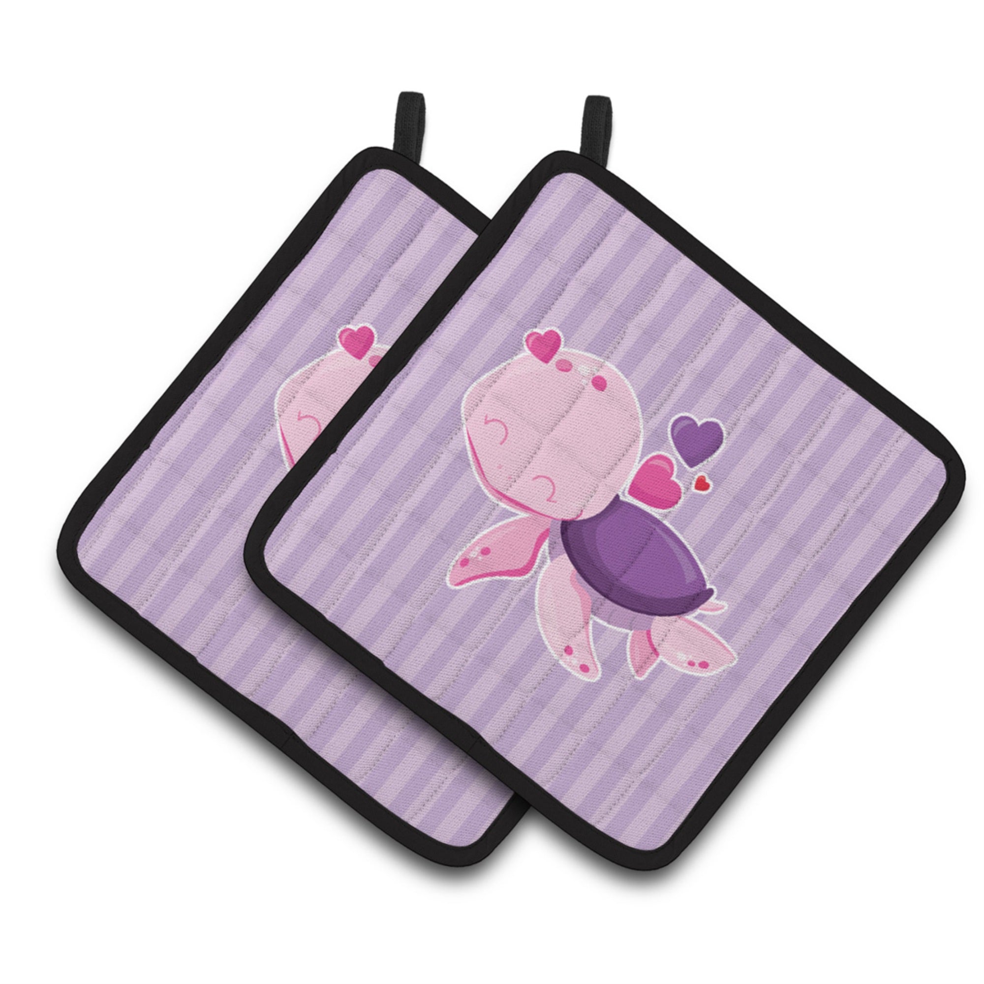 'Caroline'S Treasures Bb7133Pthd Pink And Purple Turtle Pair Of Pot Holders, 7.5 X 7.5'''', Multicolor''