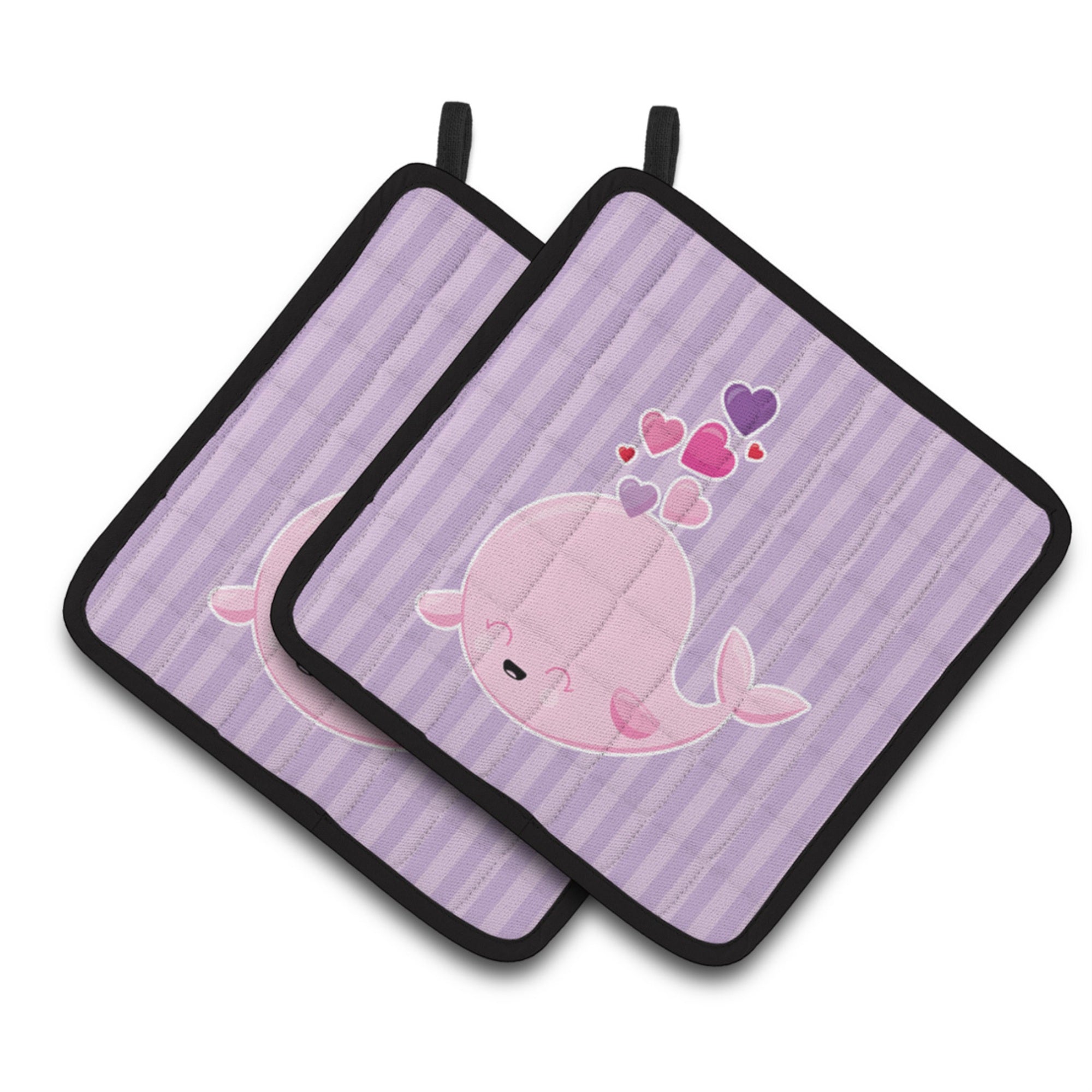 'Caroline'S Treasures Bb7134Pthd Pink Whale Pair Of Pot Holders, 7.5 X 7.5'''', Multicolor''