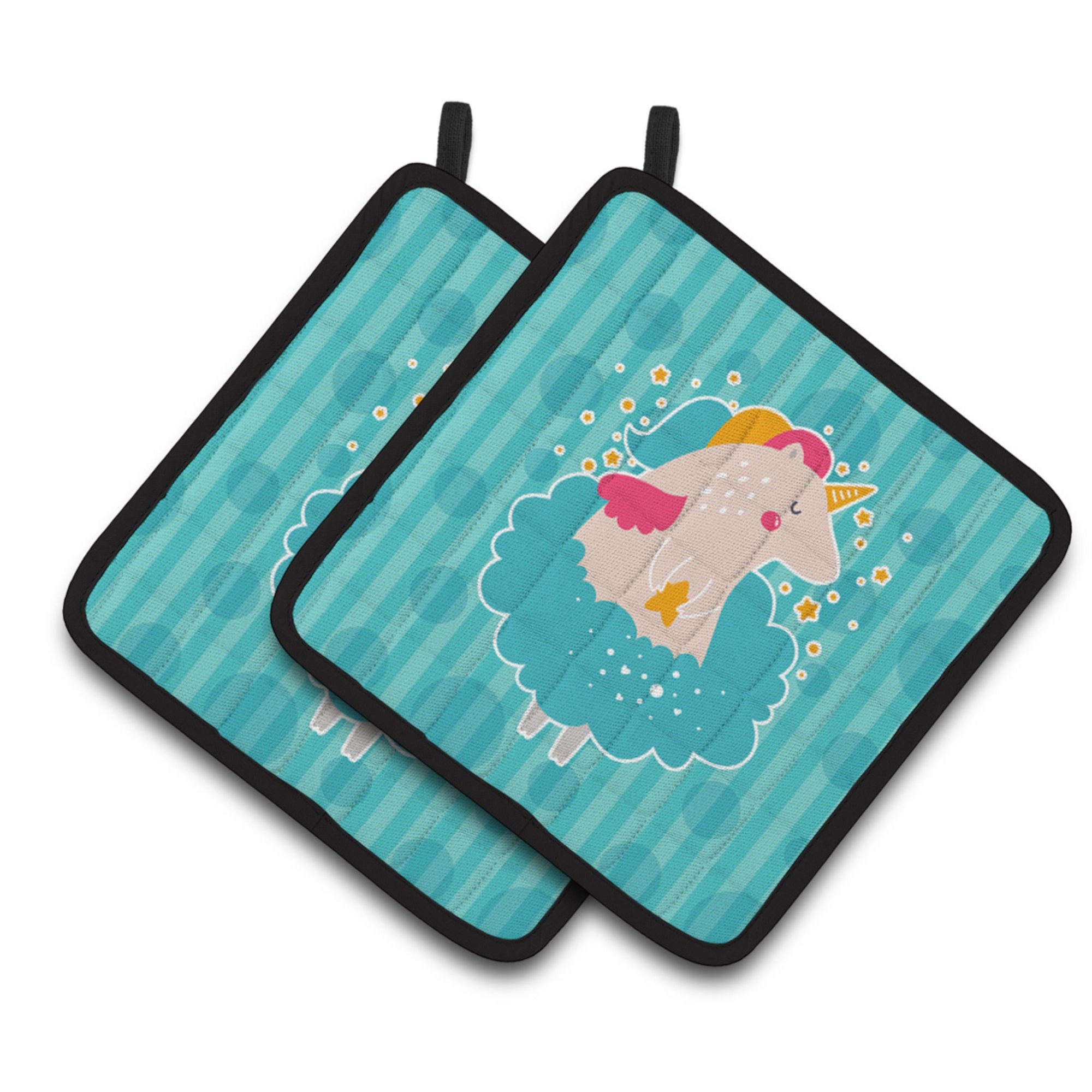 'Caroline'S Treasures Unicorn Ballerina Pair Of Pot Holders, 7.5 X 7.5, Multicolor''