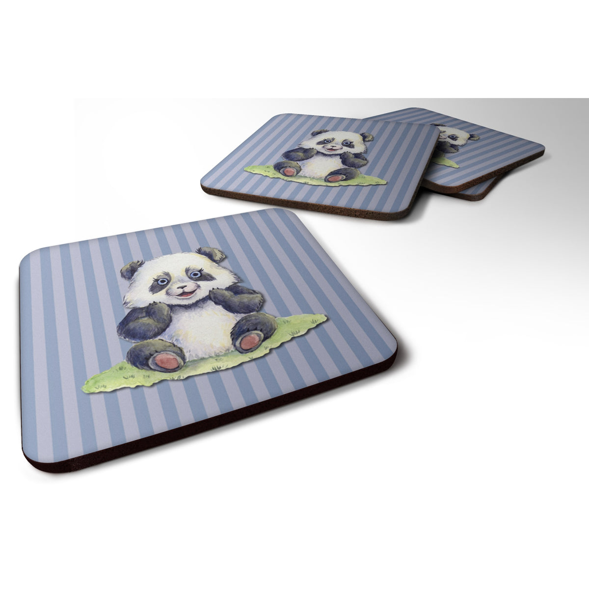 'Caroline'S Treasures Panda Bear Foam Coaster Set Of 4, 3.5, Multicolor''
