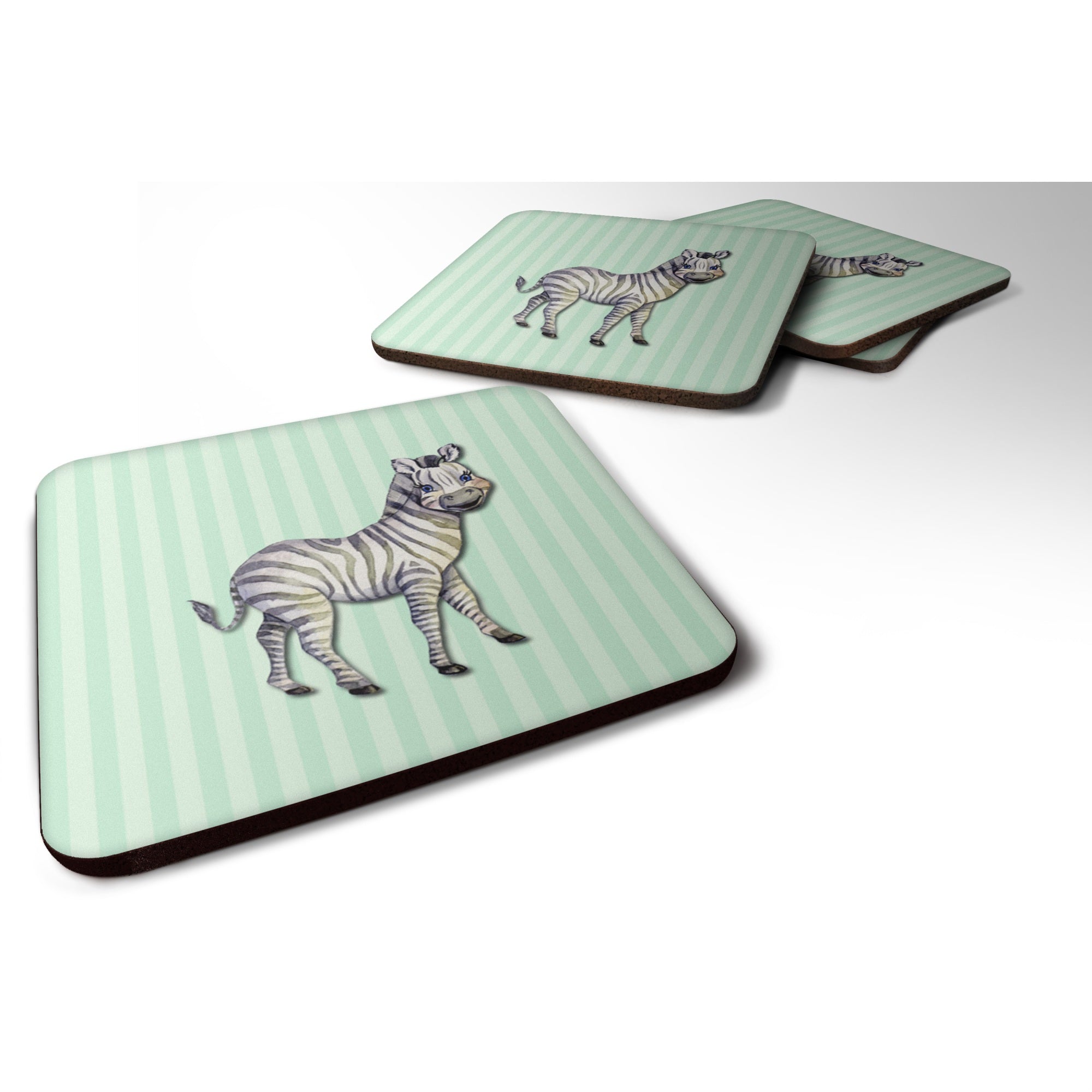 'Caroline'S Treasures Bb7143Fc Zebra Foam Coaster Set Of 4, 3.5'''', Multicolor''