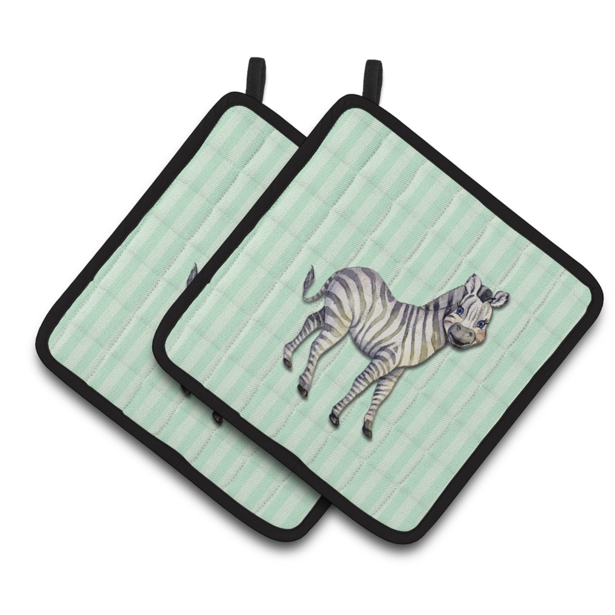 'Caroline'S Treasures Bb7143Pthd Zebra Pair Of Pot Holders, 7.5 X 7.5'''', Multicolor''