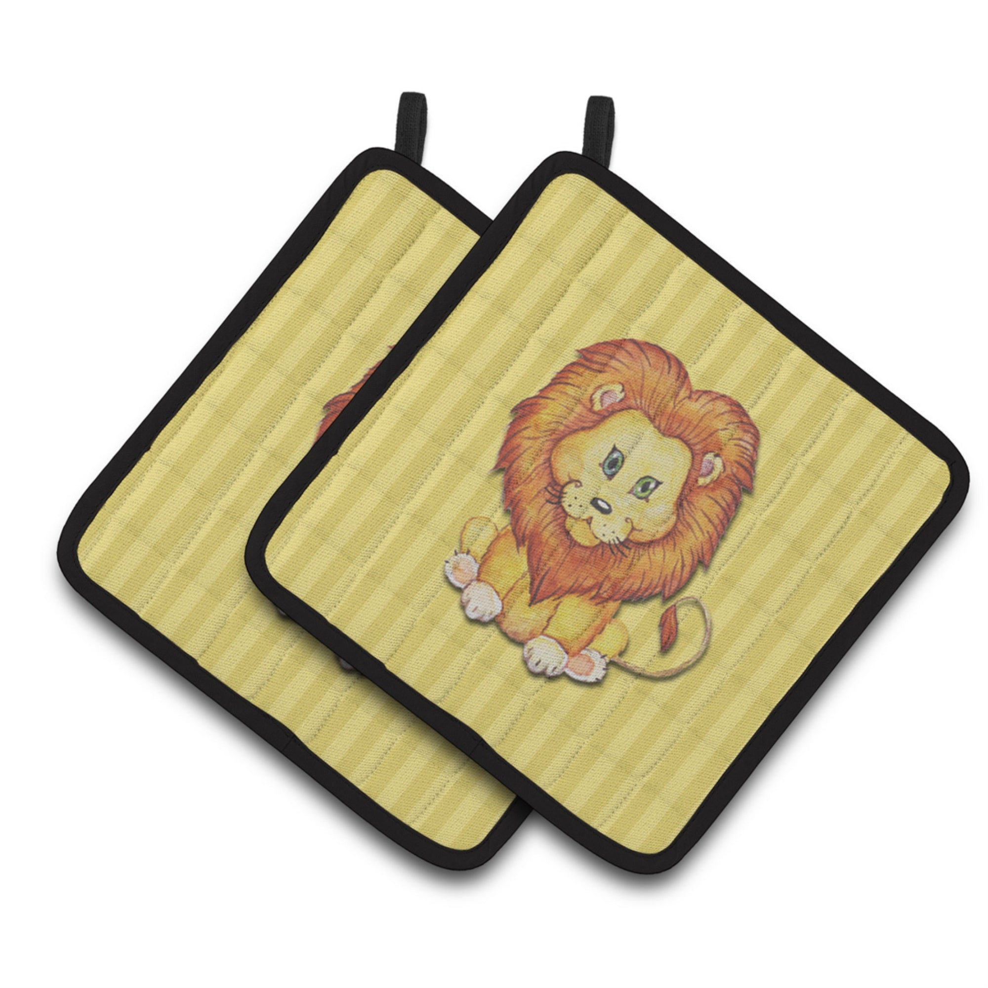 'Caroline'S Treasures Bb7146Pthd Lion Pair Of Pot Holders, 7.5 X 7.5'''', Multicolor''