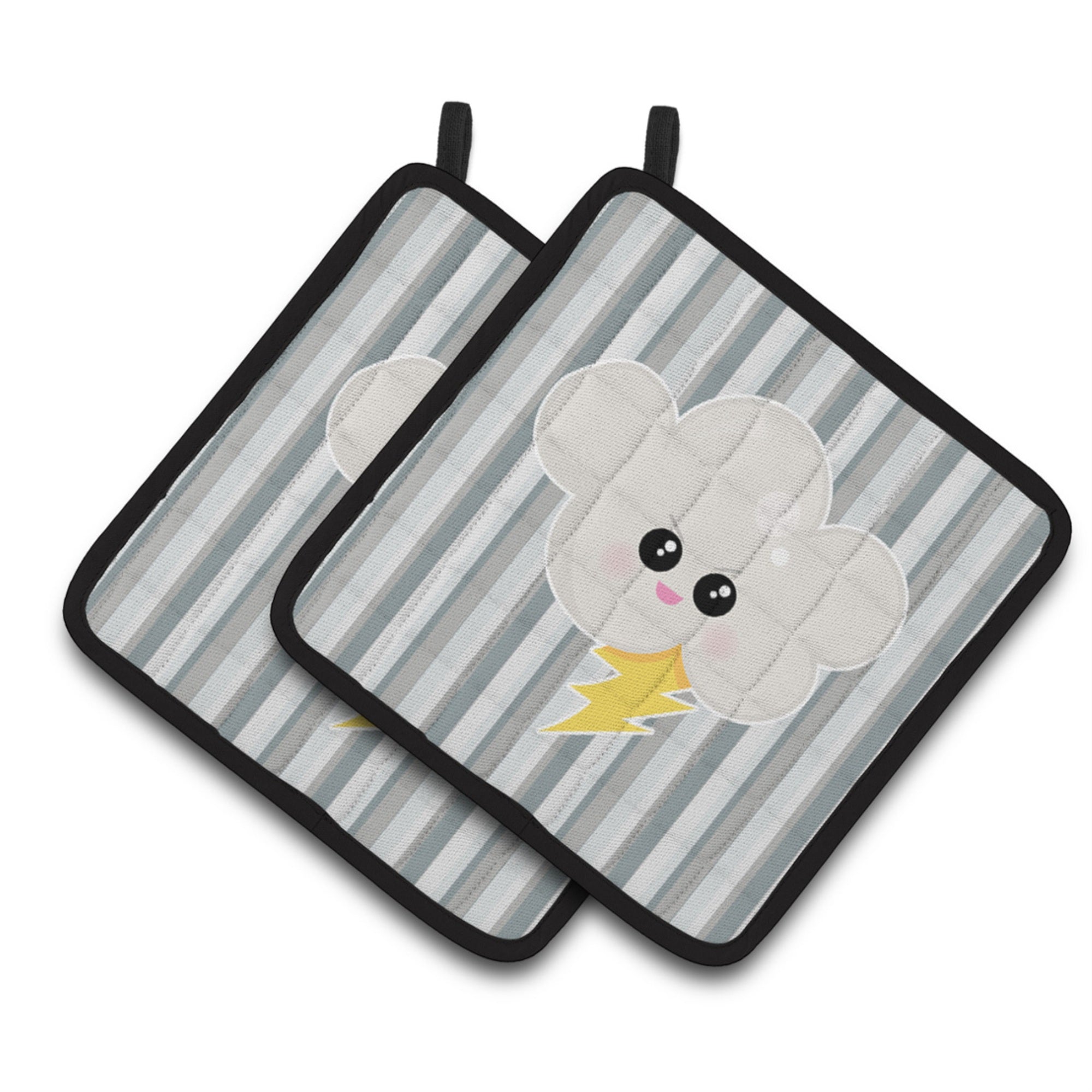 'Caroline'S Treasures Weather Thuderstorm Face Pair Of Pot Holders, 7.5 X 7.5, Multicolor''