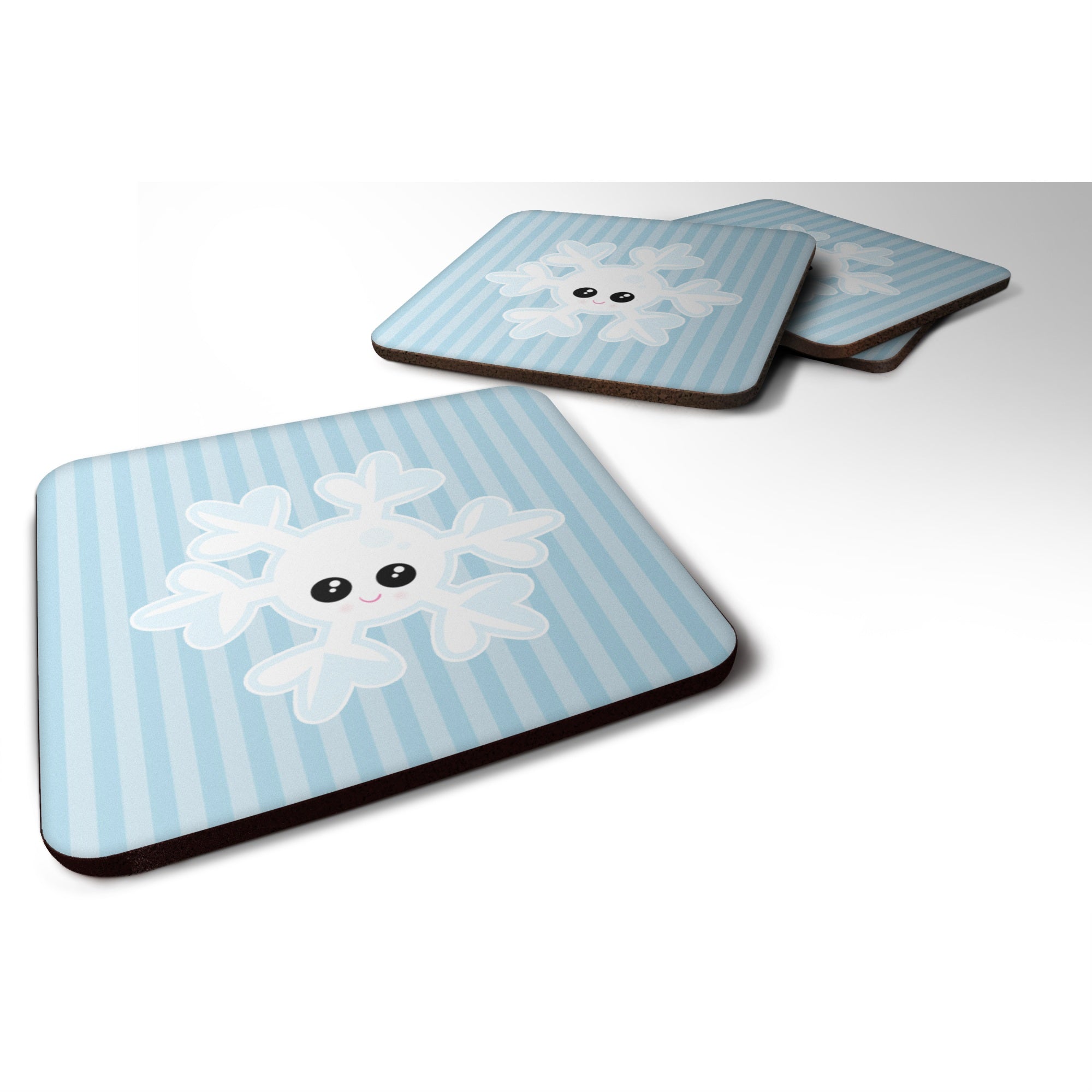 'Caroline'S Treasures Weather Snowflake Face Foam Coaster Set Of 4, 3.5, Multicolor''