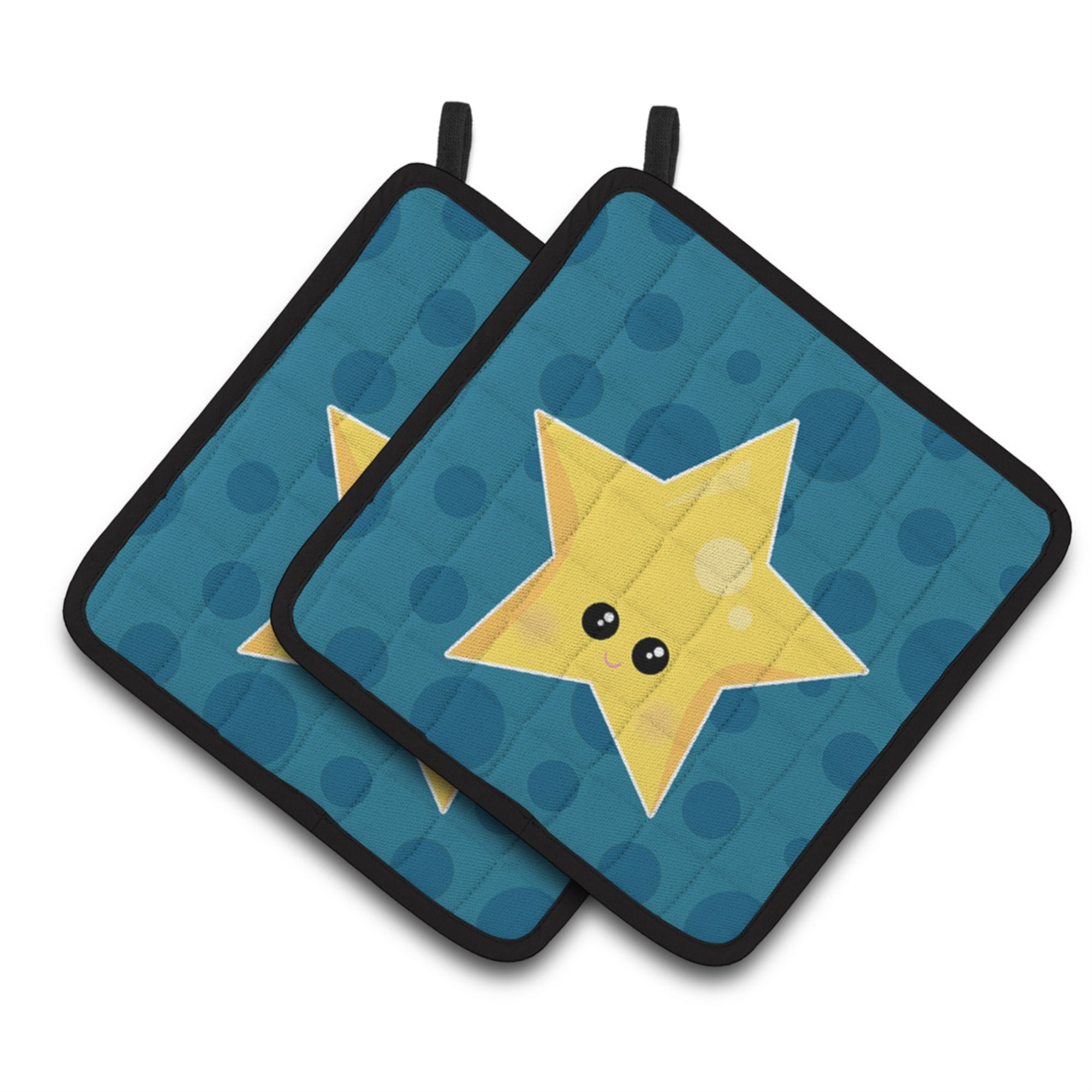 'Caroline'S Treasures Bb7159Pthd Weather Night Star Face Pair Of Pot Holders, 7.5 X 7.5'''', Multicolor''