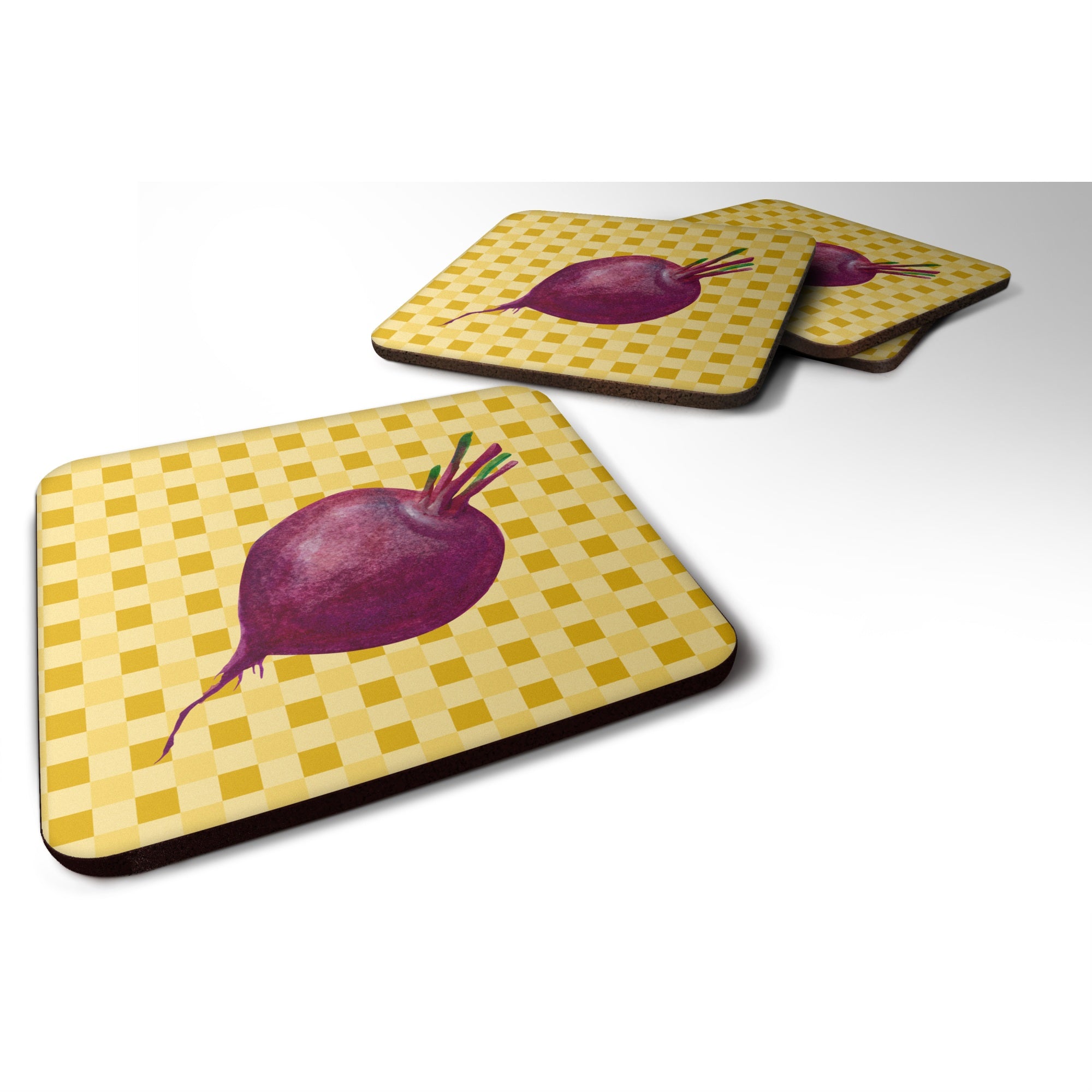 'Caroline'S Treasures Beet Root On Basketweave Decorative Coasters, 3.5, Multicolor''