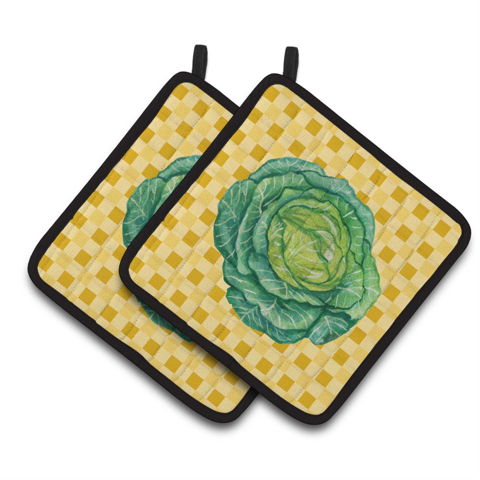 'Caroline'S Treasures Cabbage On Basketweave Decorated Pot Holder, 7.5Hx7.5W, Multicolor''