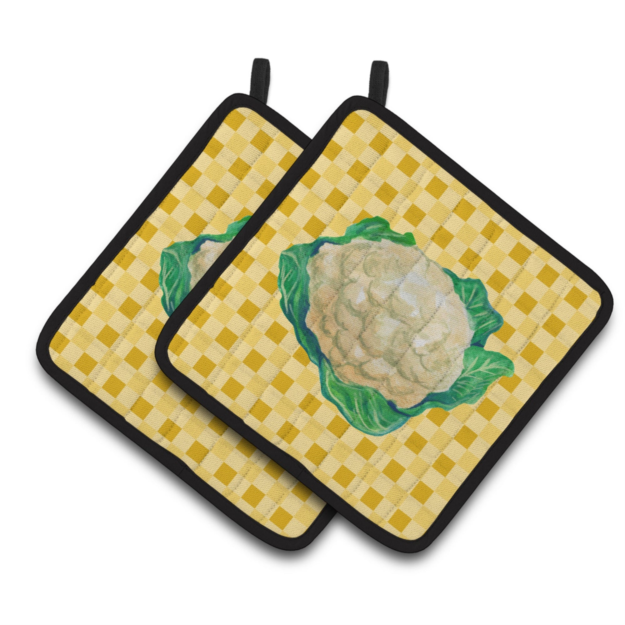 'Caroline'S Treasures Cauliflower On Basketweave Decorated Pot Holder, 7.5Hx7.5W, Multicolor''