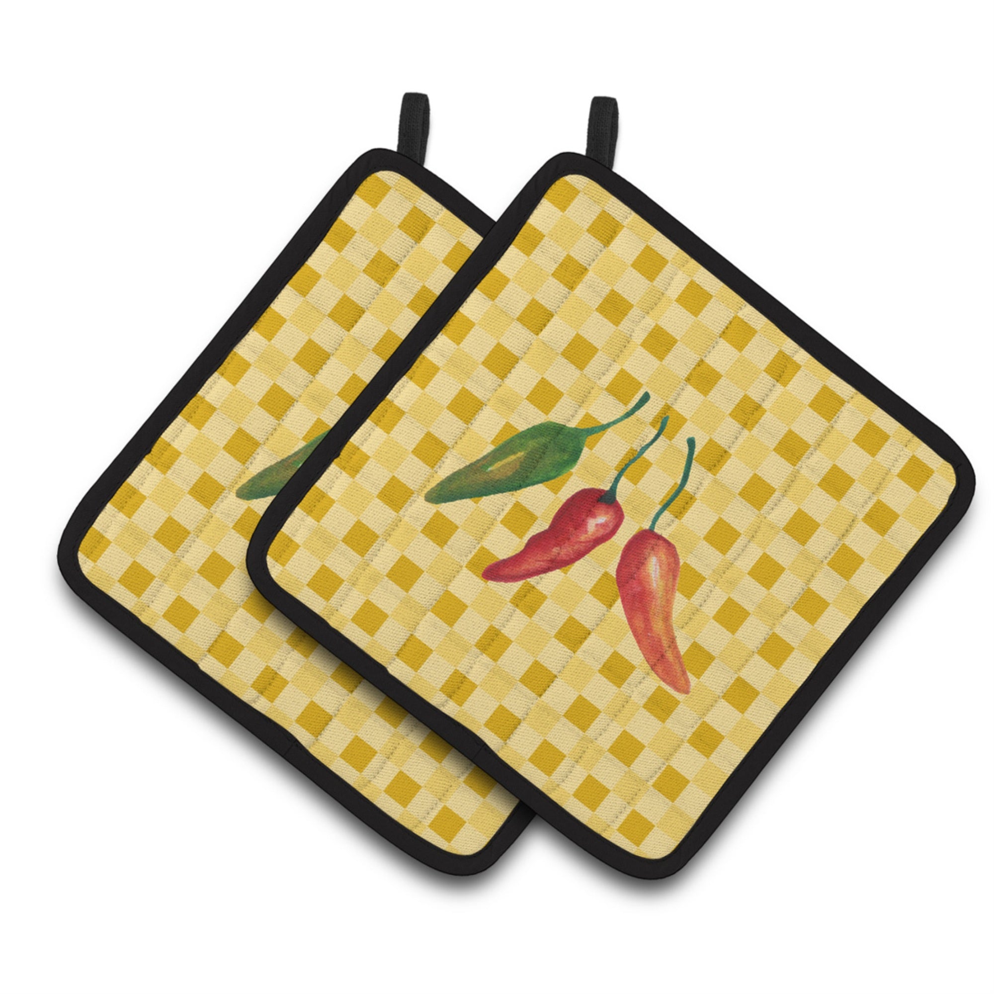 'Caroline'S Treasures Cayenne Pepper On Basketweave Decorated Pot Holder, 7.5Hx7.5W, Multicolor''