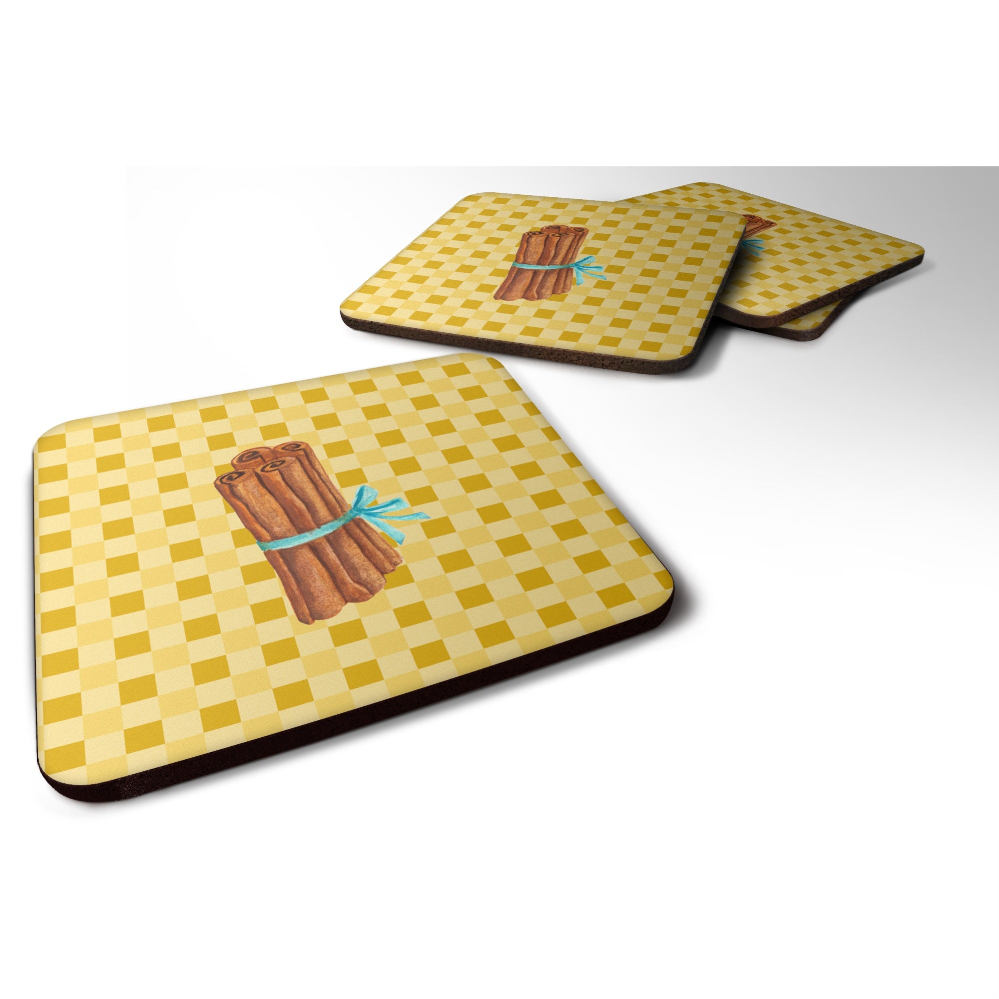 'Caroline'S Treasures Cinnamon On Basketweave Decorative Coasters, 3.5, Multicolor''