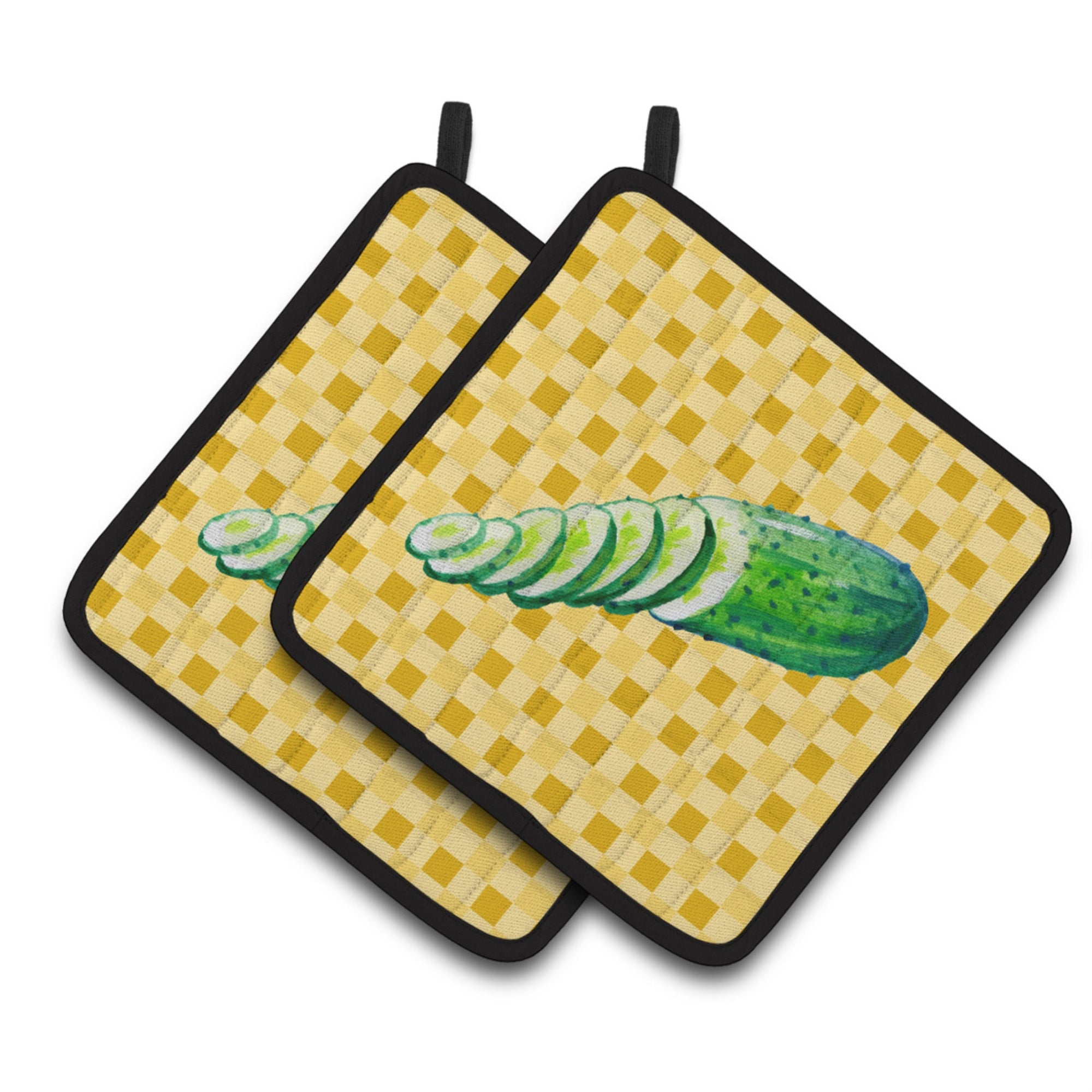 'Caroline'S Treasures Cucumber On Basketweave Decorated Pot Holder, 7.5Hx7.5W, Multicolor''