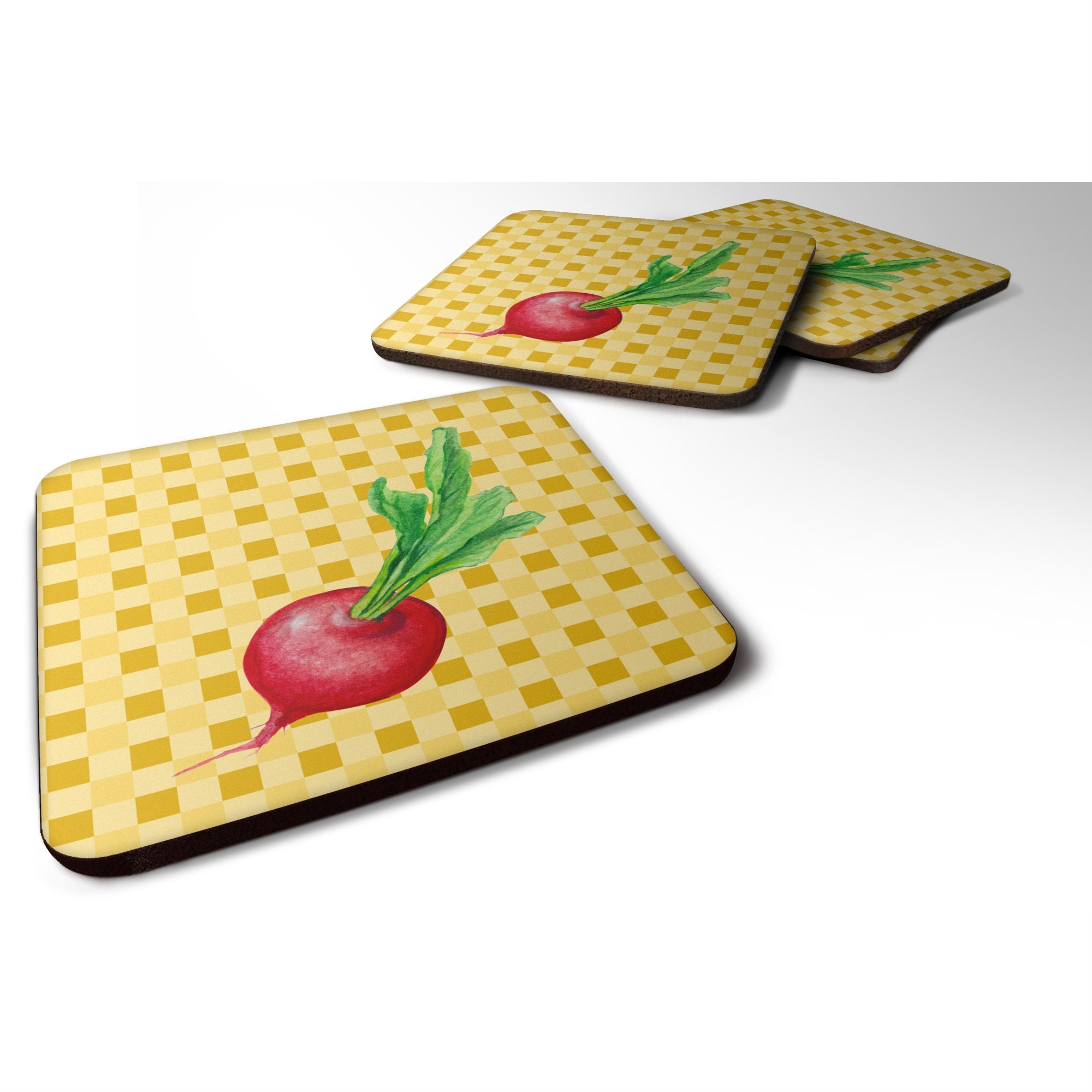 'Caroline'S Treasures Radish On Basketweave Decorative Coasters, 3.5, Multicolor''