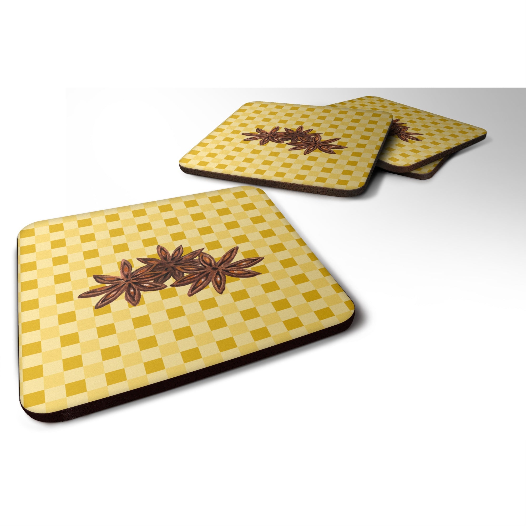 'Caroline'S Treasures Star Anise On Basketweave Decorative Coasters, 3.5, Multicolor''