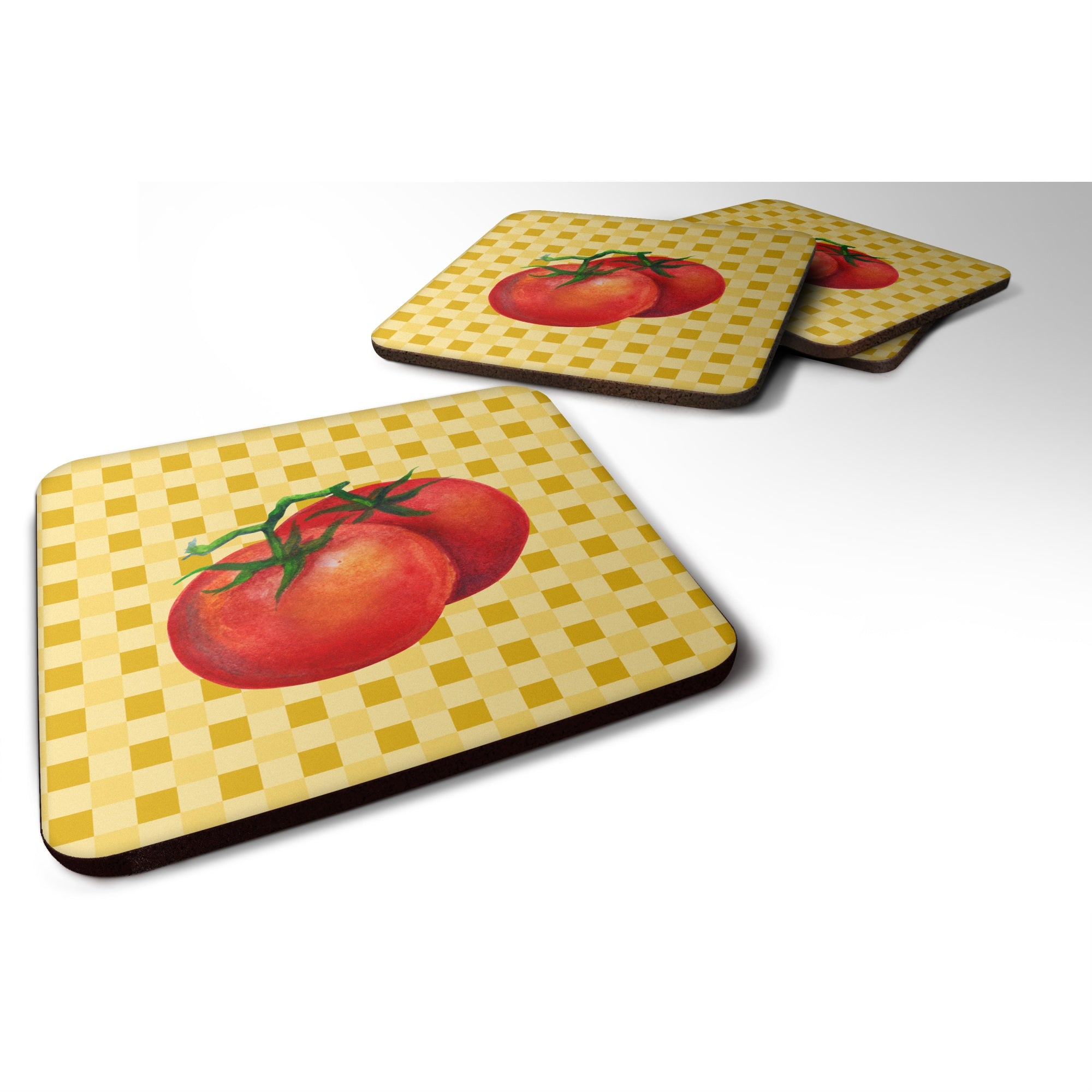 'Caroline'S Treasures Tomato On Basketweave Decorative Coasters, 3.5, Multicolor''