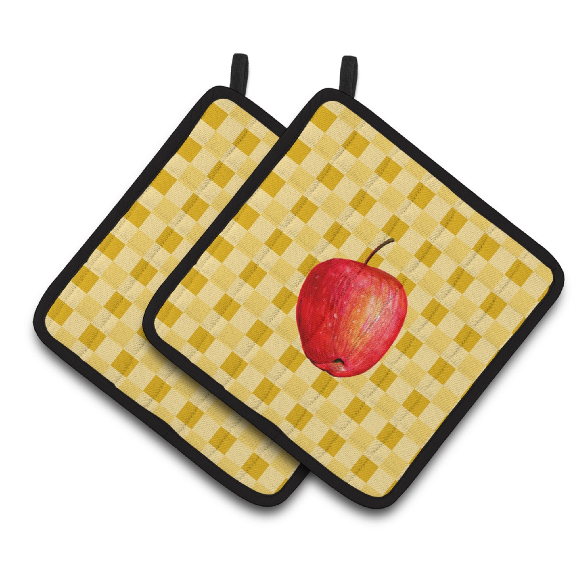 'Caroline'S Treasures Whole Apple On Basketweave Decorated Pot Holder, 7.5Hx7.5W, Multicolor''