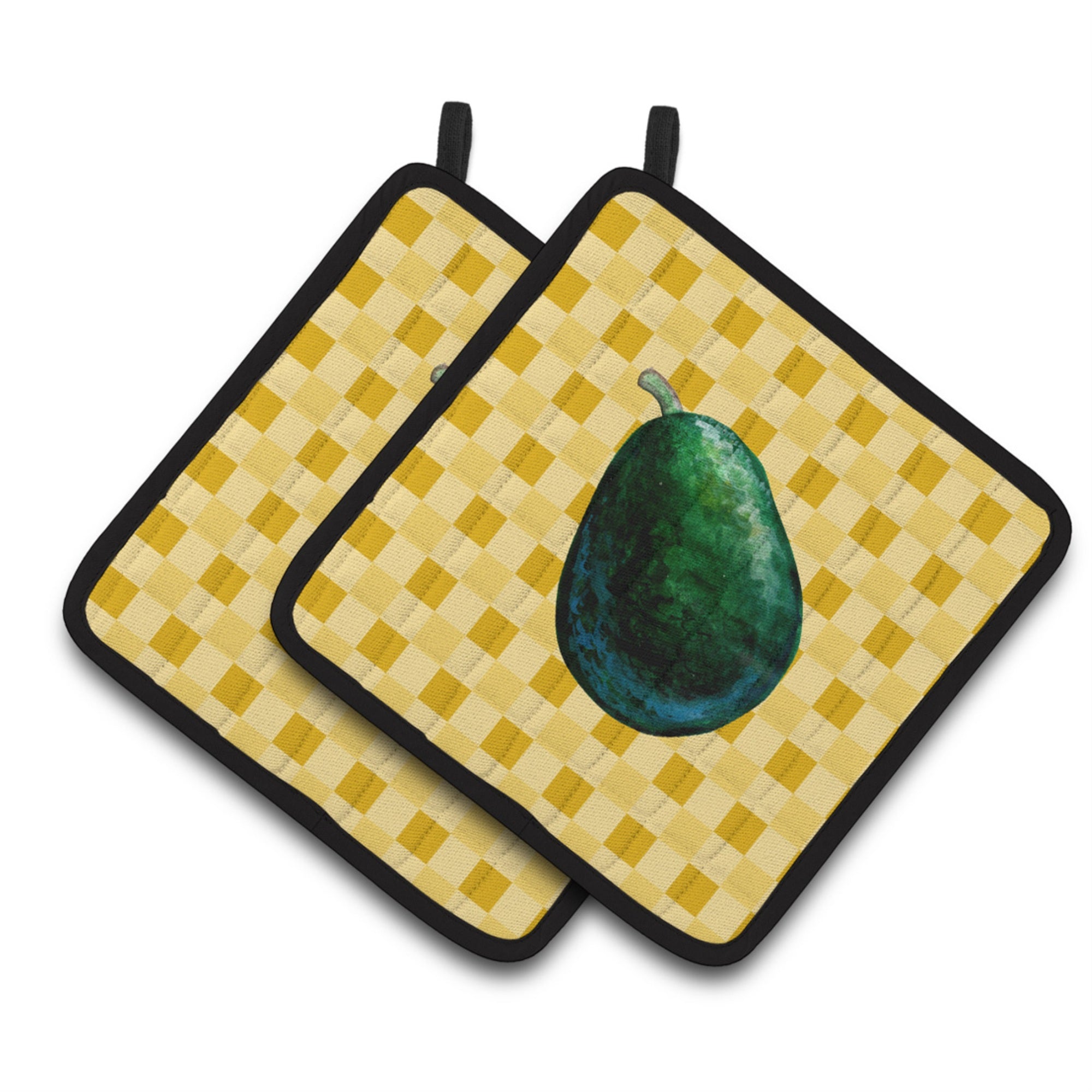 'Caroline'S Treasures Whole Avacado On Basketweave Decorated Pot Holder, 7.5Hx7.5W, Multicolor''