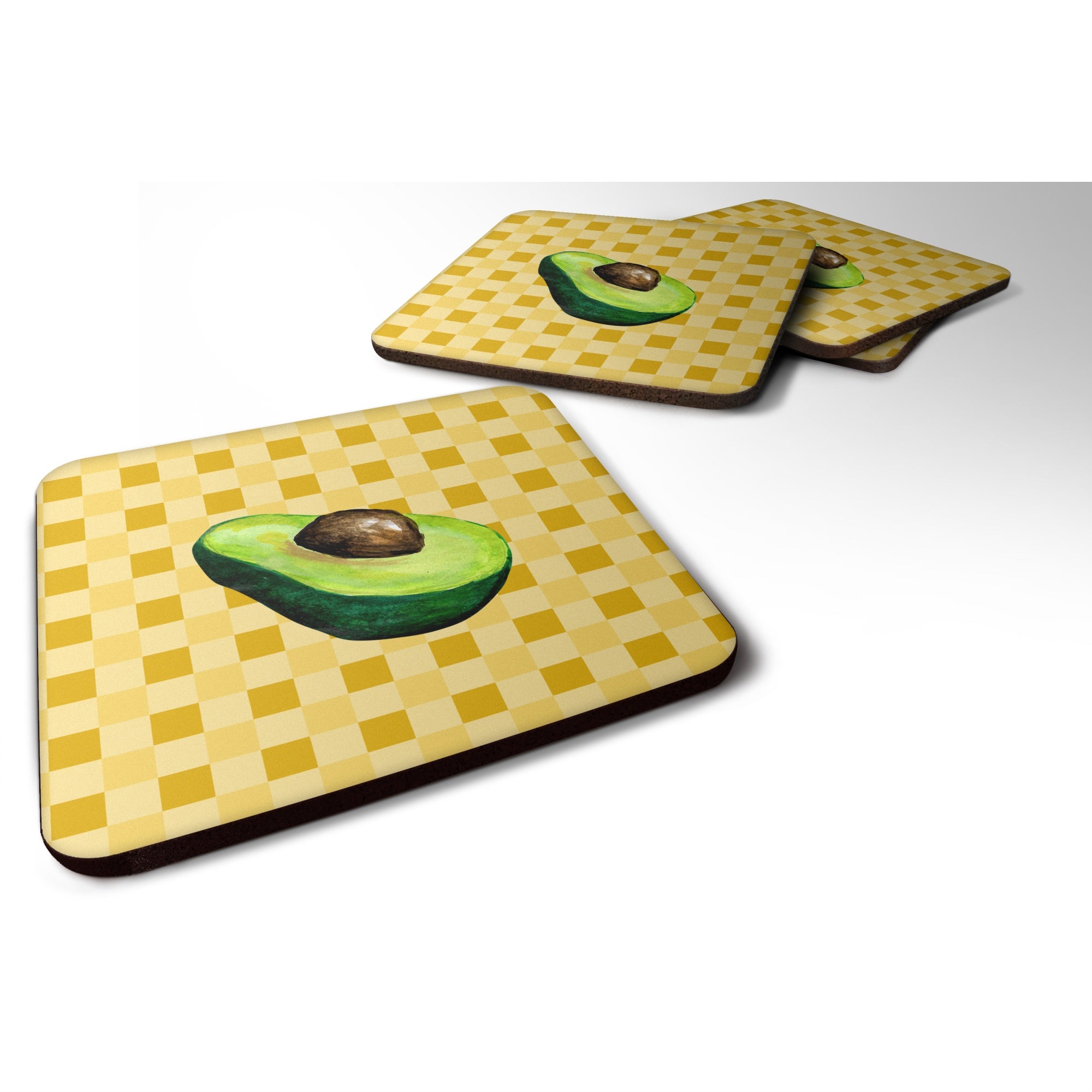 'Caroline'S Treasures Sliced Avacado On Basketweave Decorative Coasters, 3.5, Multicolor''