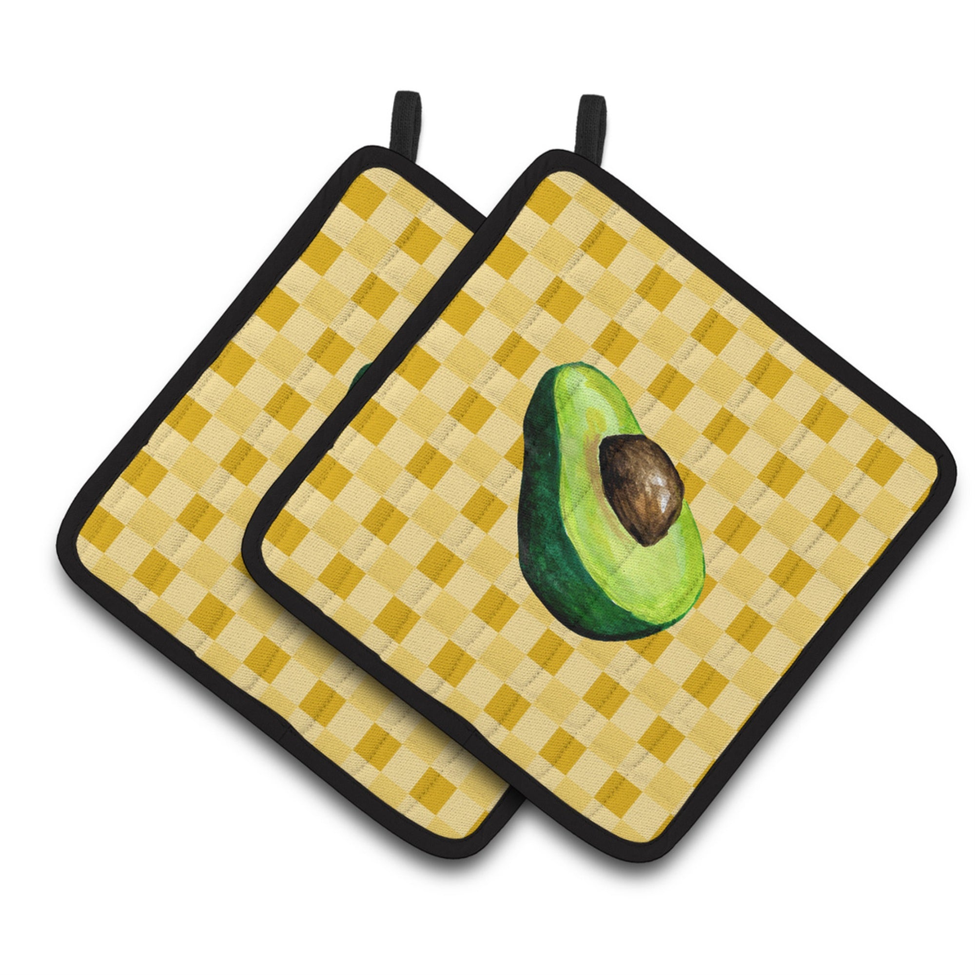 'Caroline'S Treasures Sliced Avacado On Basketweave Decorated Pot Holder, 7.5Hx7.5W, Multicolor''