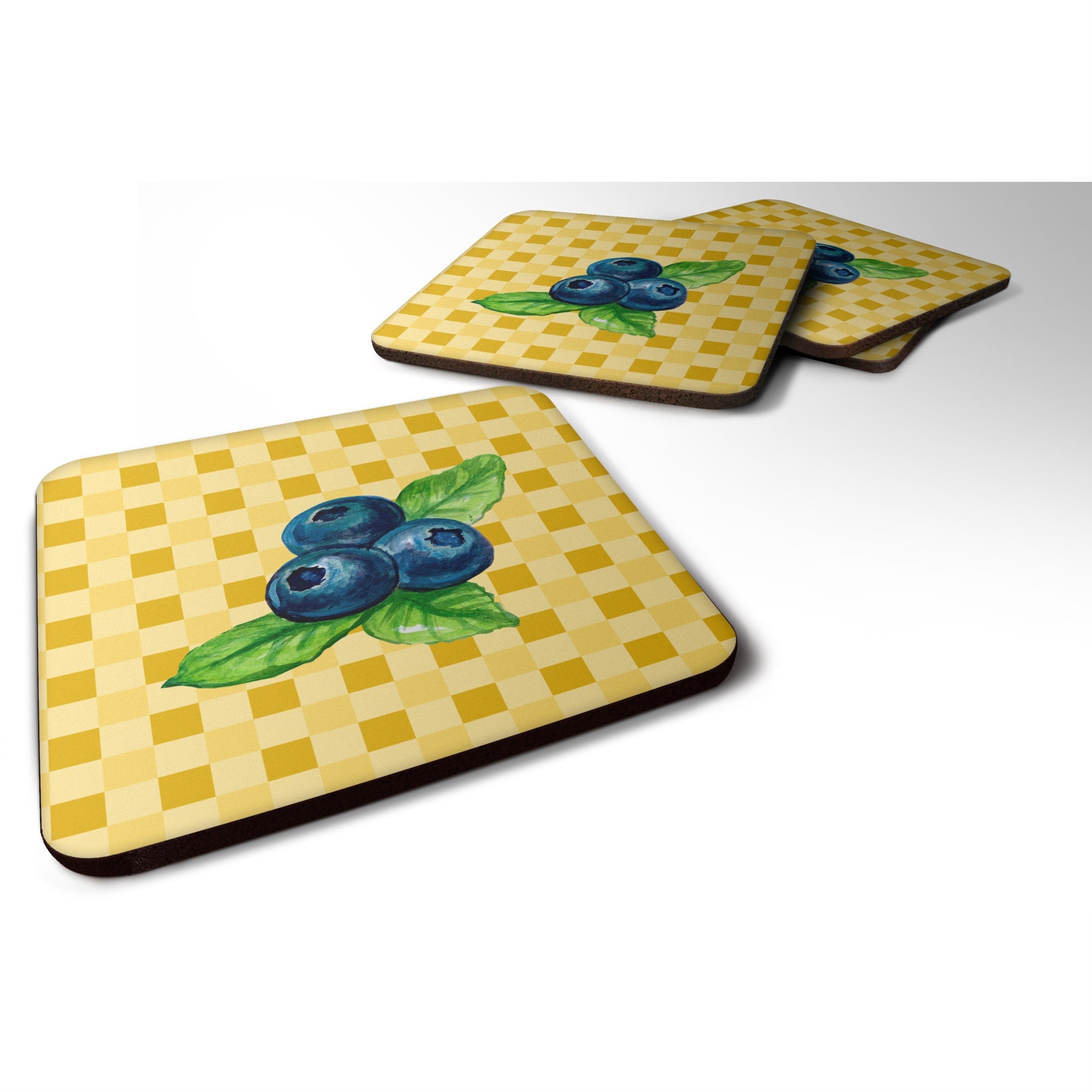 'Caroline'S Treasures Blueberries On Basketweave Decorative Coasters, 3.5, Multicolor''