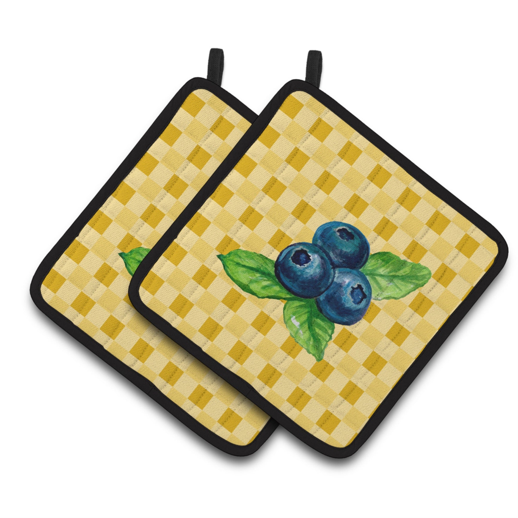 'Caroline'S Treasures Blueberries On Basketweave Decorated Pot Holder, 7.5Hx7.5W, Multicolor''