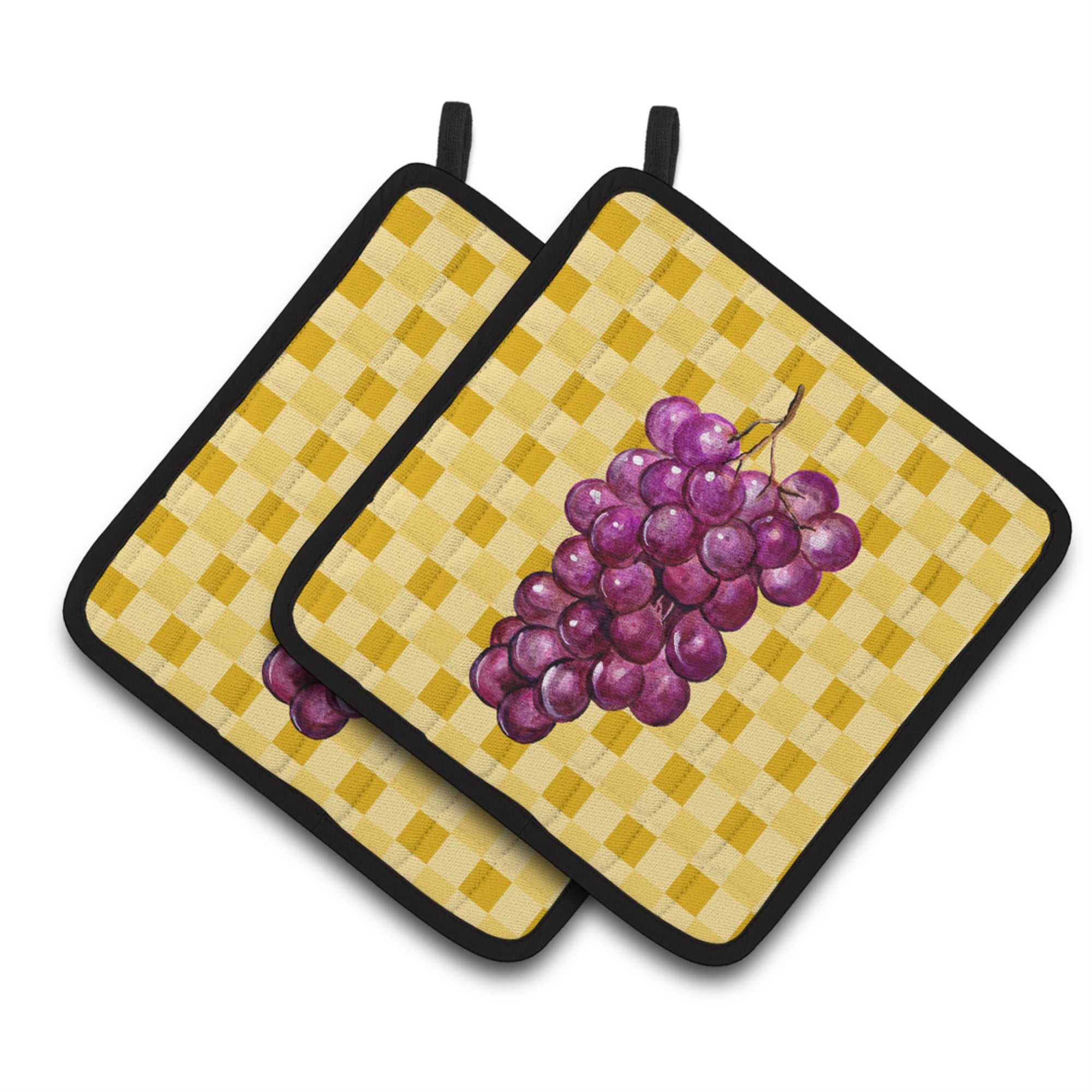 'Caroline'S Treasures Grapes On Basketweave Decorated Pot Holder, 7.5Hx7.5W, Multicolor''