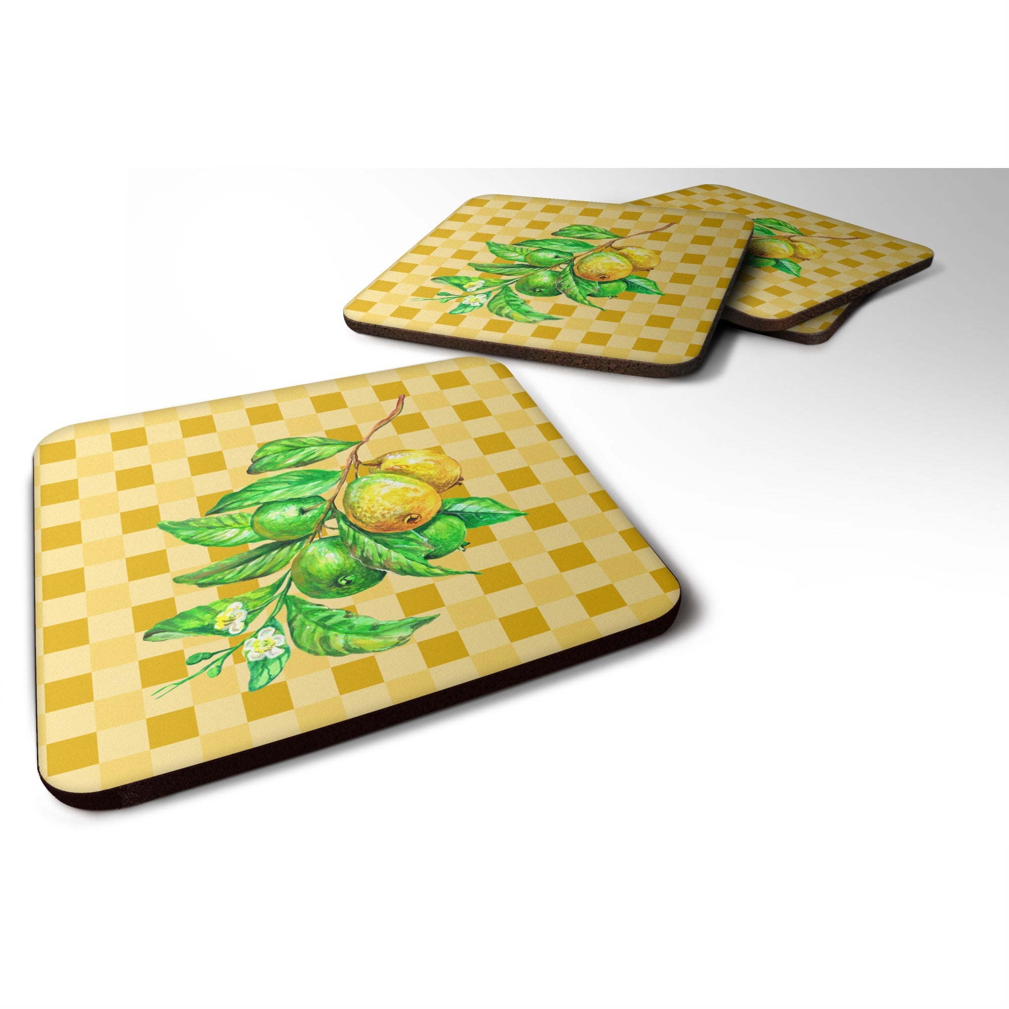 'Caroline'S Treasures Guavas Branch On Basketweave Decorative Coasters, 3.5, Multicolor''
