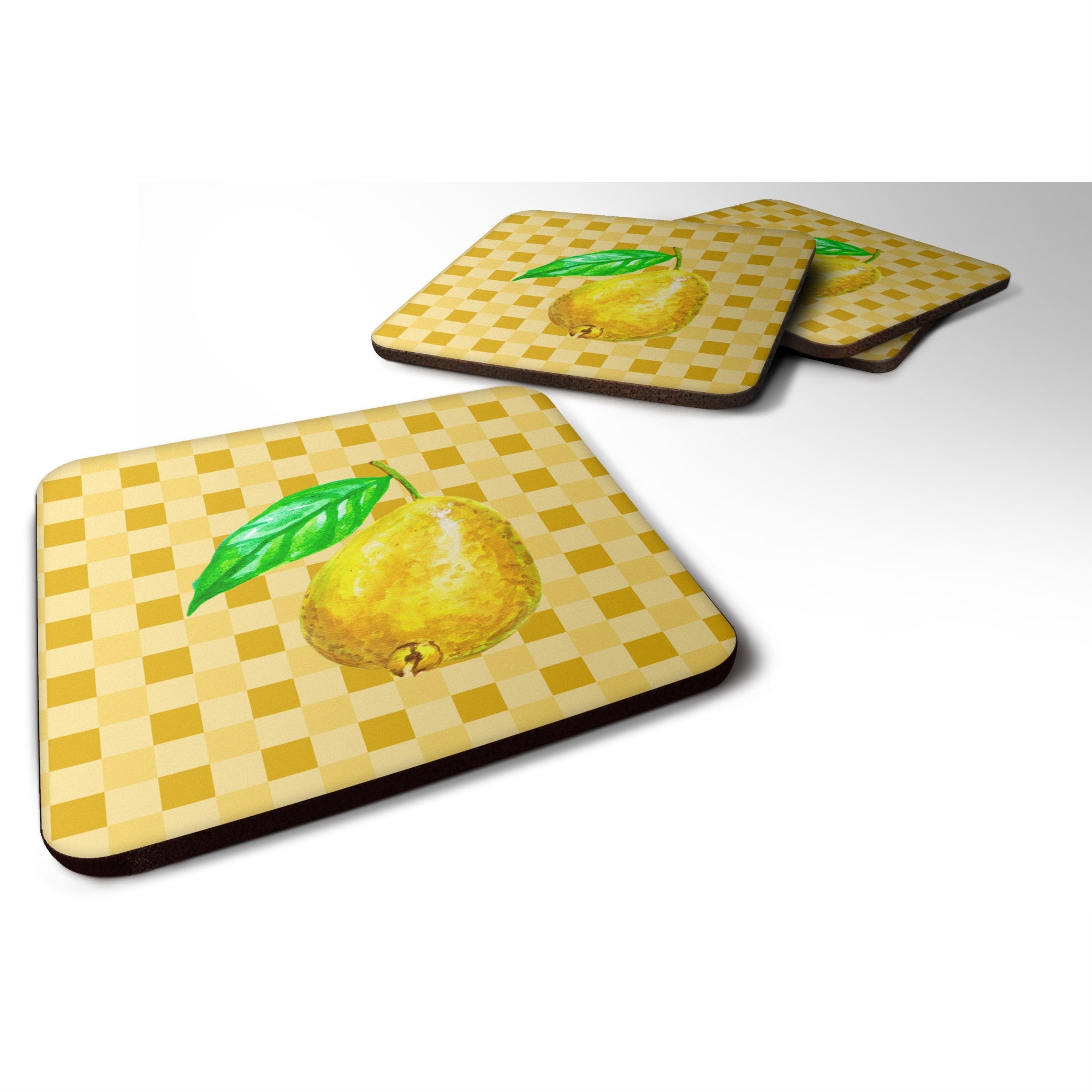 'Caroline'S Treasures Guava On Basketweave Decorative Coasters, 3.5, Multicolor''