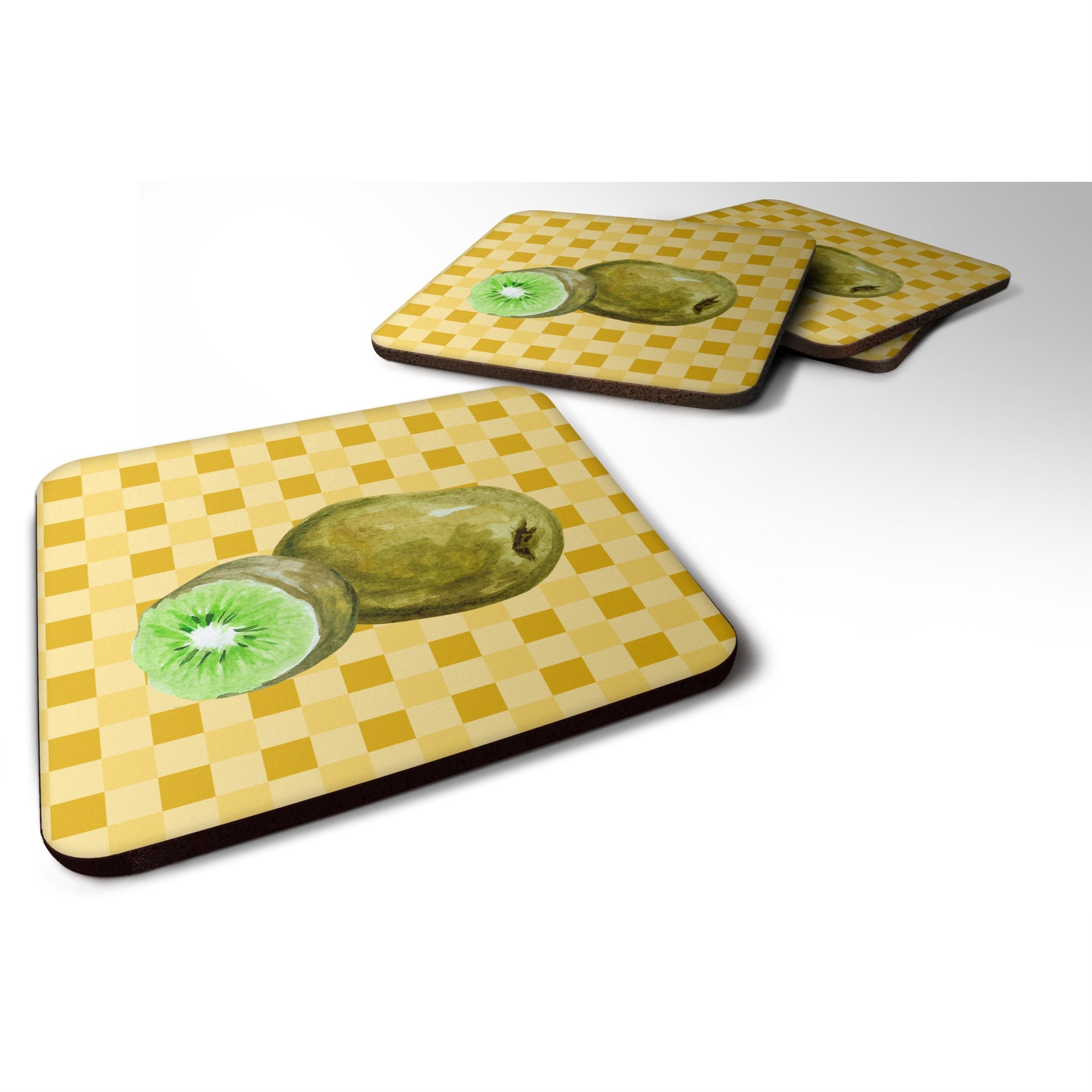 'Caroline'S Treasures Kiwi On Basketweave Decorative Coasters, 3.5, Multicolor''