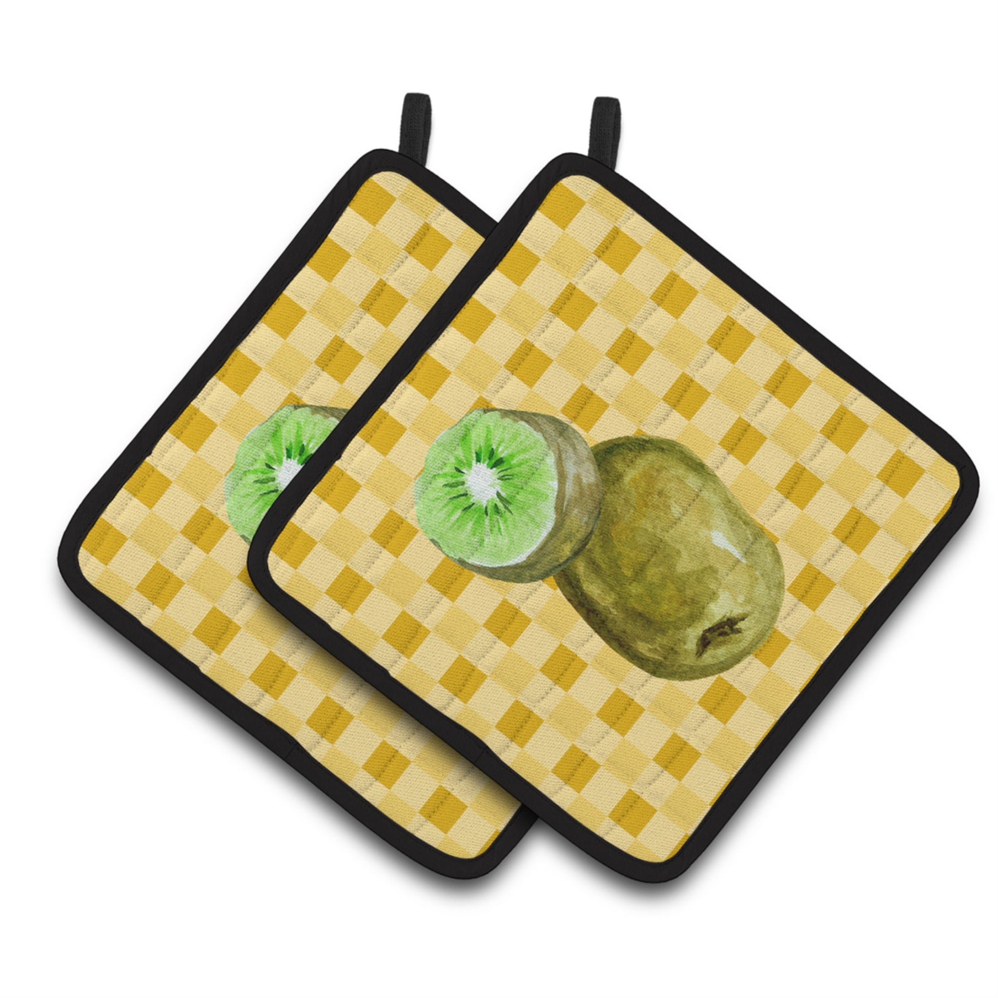 'Caroline'S Treasures Kiwi On Basketweave Decorated Pot Holder, 7.5Hx7.5W, Multicolor''