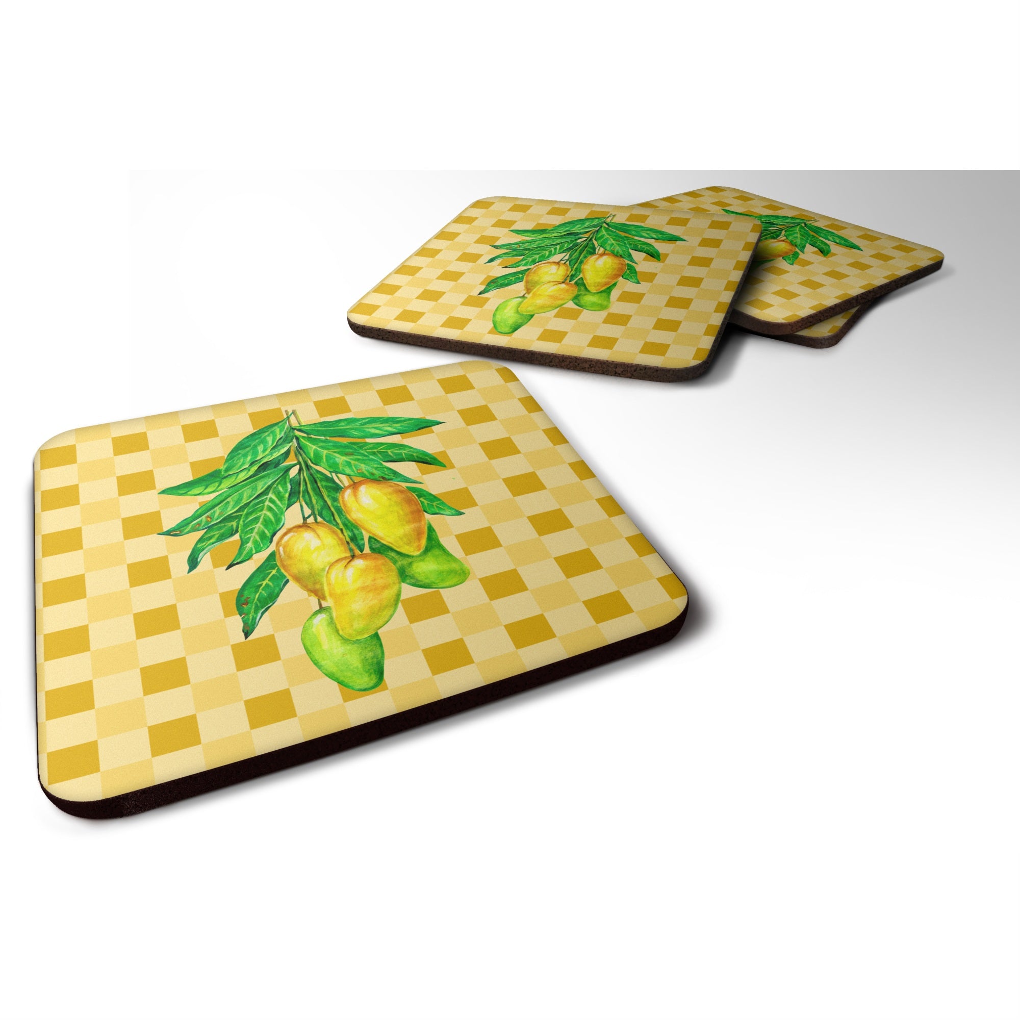 'Caroline'S Treasures Mangos On Branch On Basketweave Decorative Coasters, 3.5, Multicolor''