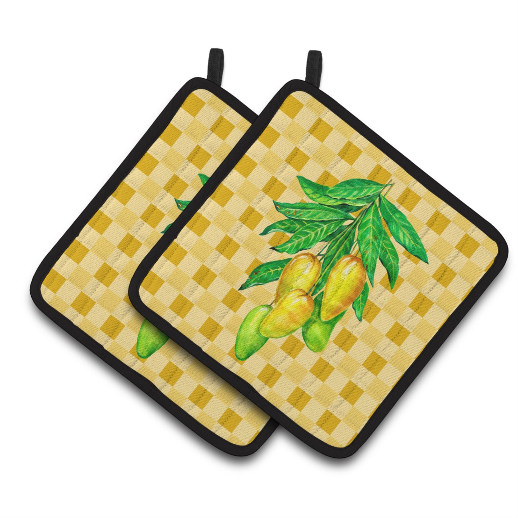 'Caroline'S Treasures Mangos On Branch On Basketweave Decorated Pot Holder, 7.5Hx7.5W, Multicolor''