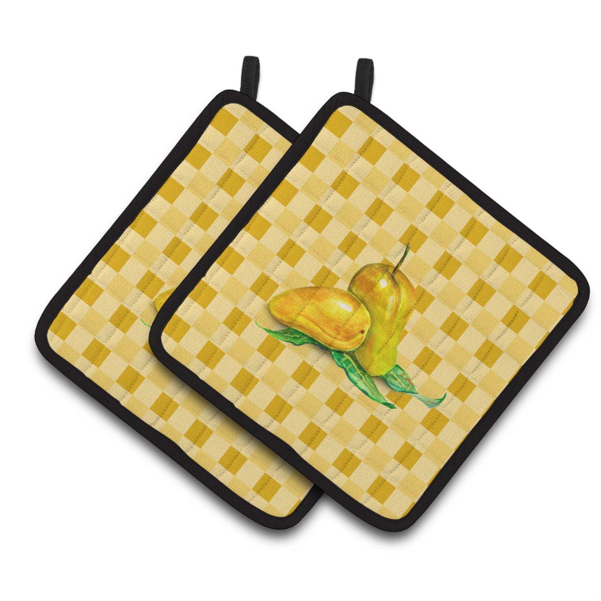 'Caroline'S Treasures Mangos On Basketweave Decorated Pot Holder, 7.5Hx7.5W, Multicolor''