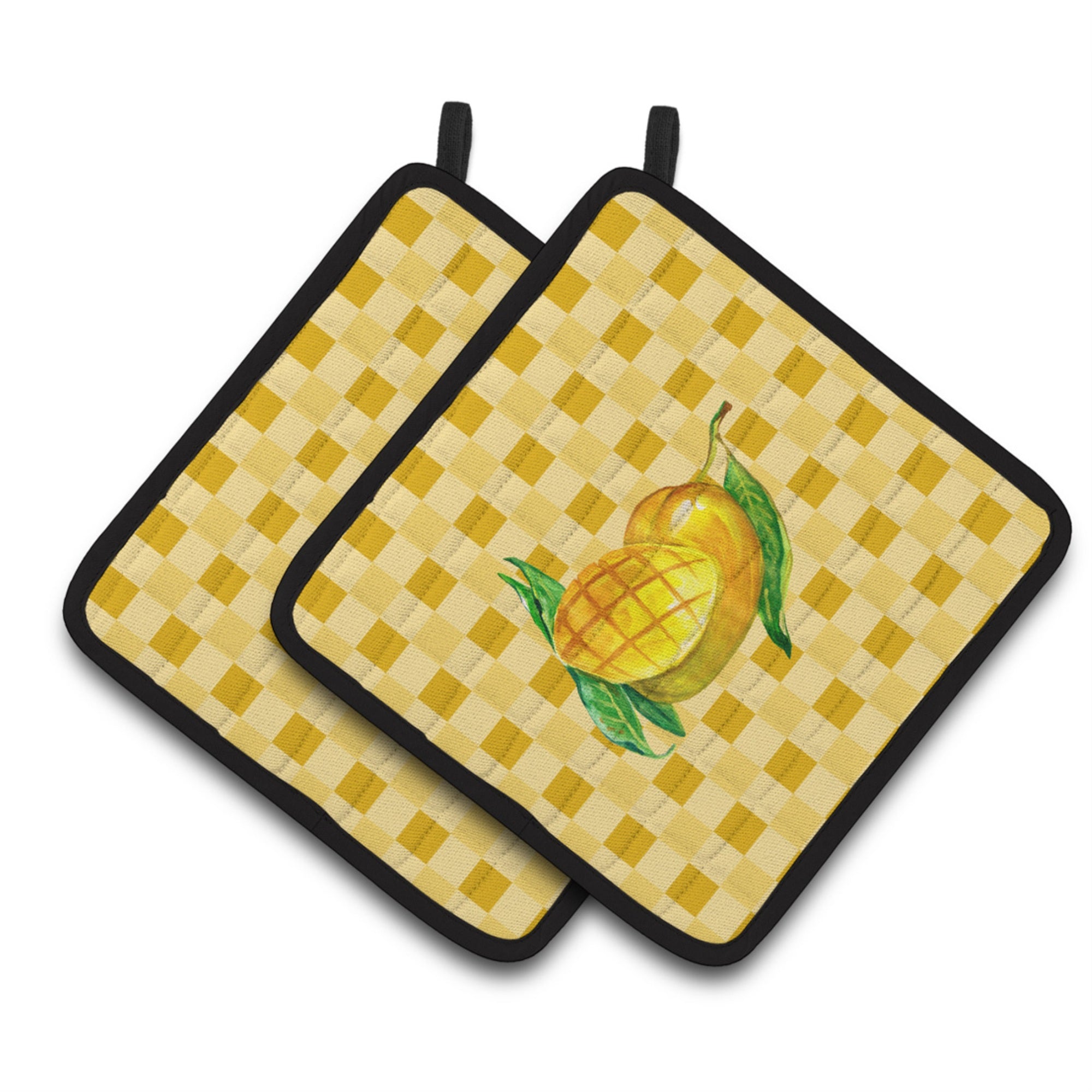 'Caroline'S Treasures Mangos Ready On Basketweave Decorated Pot Holder, 7.5Hx7.5W, Multicolor''