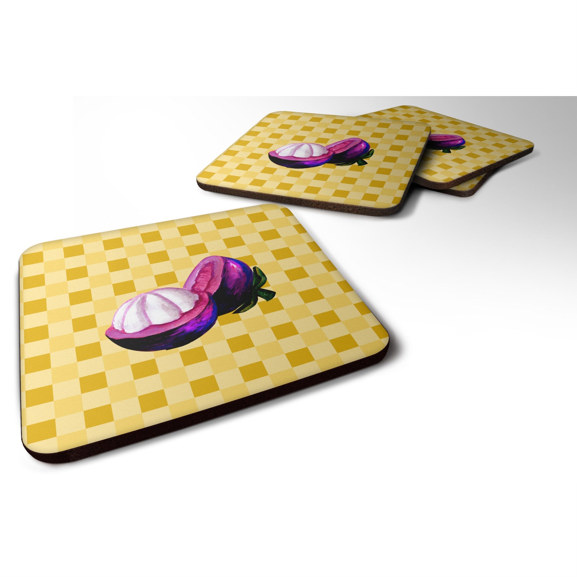 'Caroline'S Treasures Mangosteen Sliced On Basketweave Decorative Coasters, 3.5, Multicolor''