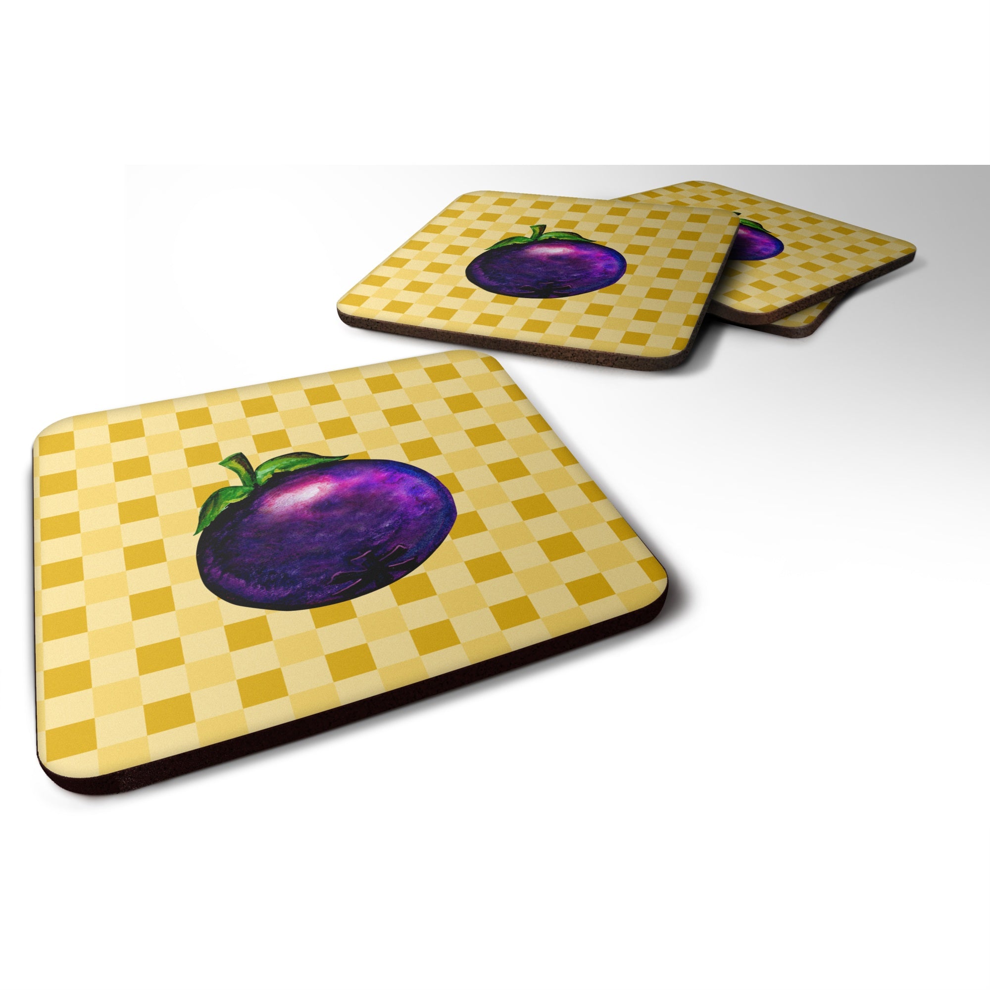 'Caroline'S Treasures Mangosteen On Basketweave Decorative Coasters, 3.5, Multicolor''