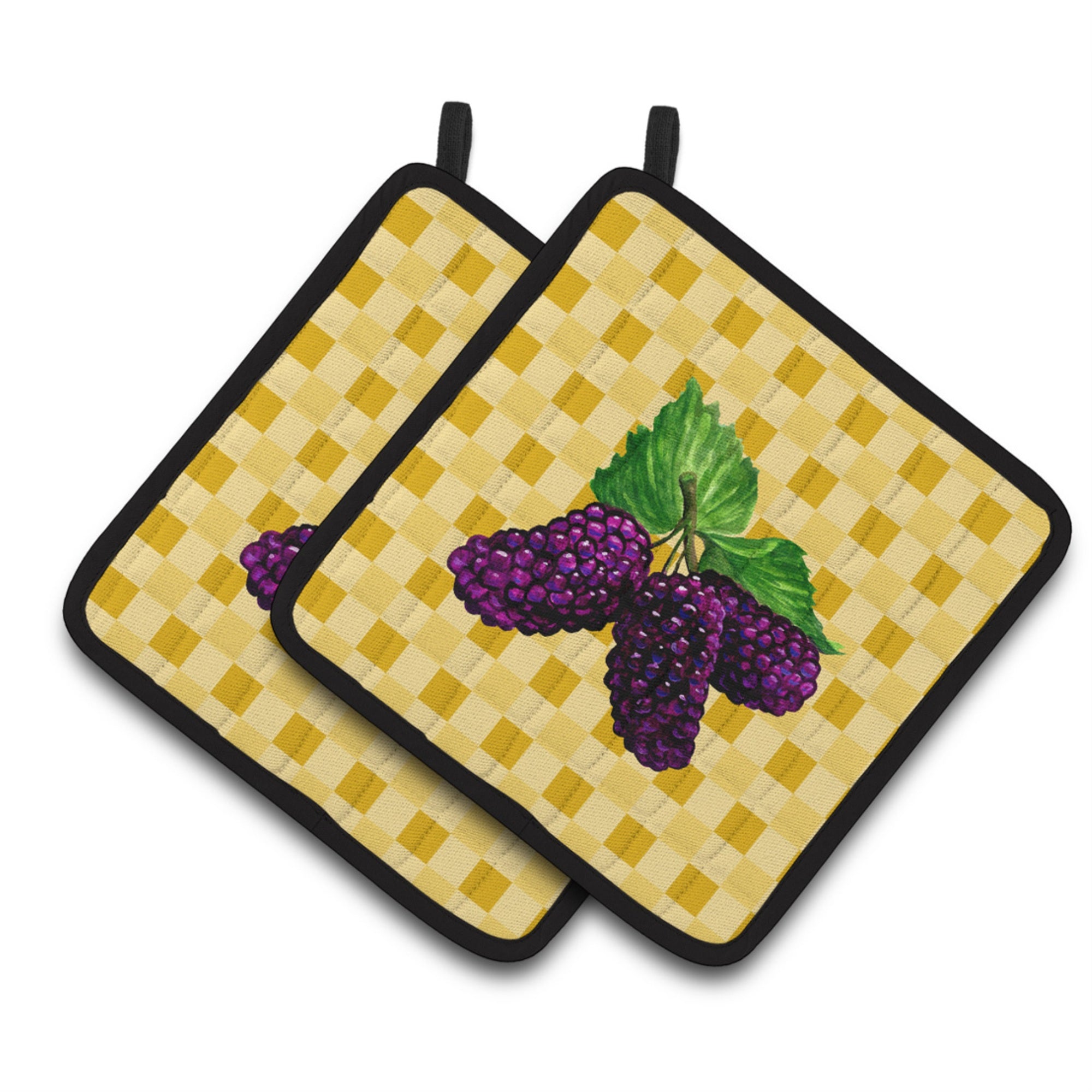 'Caroline'S Treasures Mulberries On Basketweave Decorated Pot Holder, 7.5Hx7.5W, Multicolor''