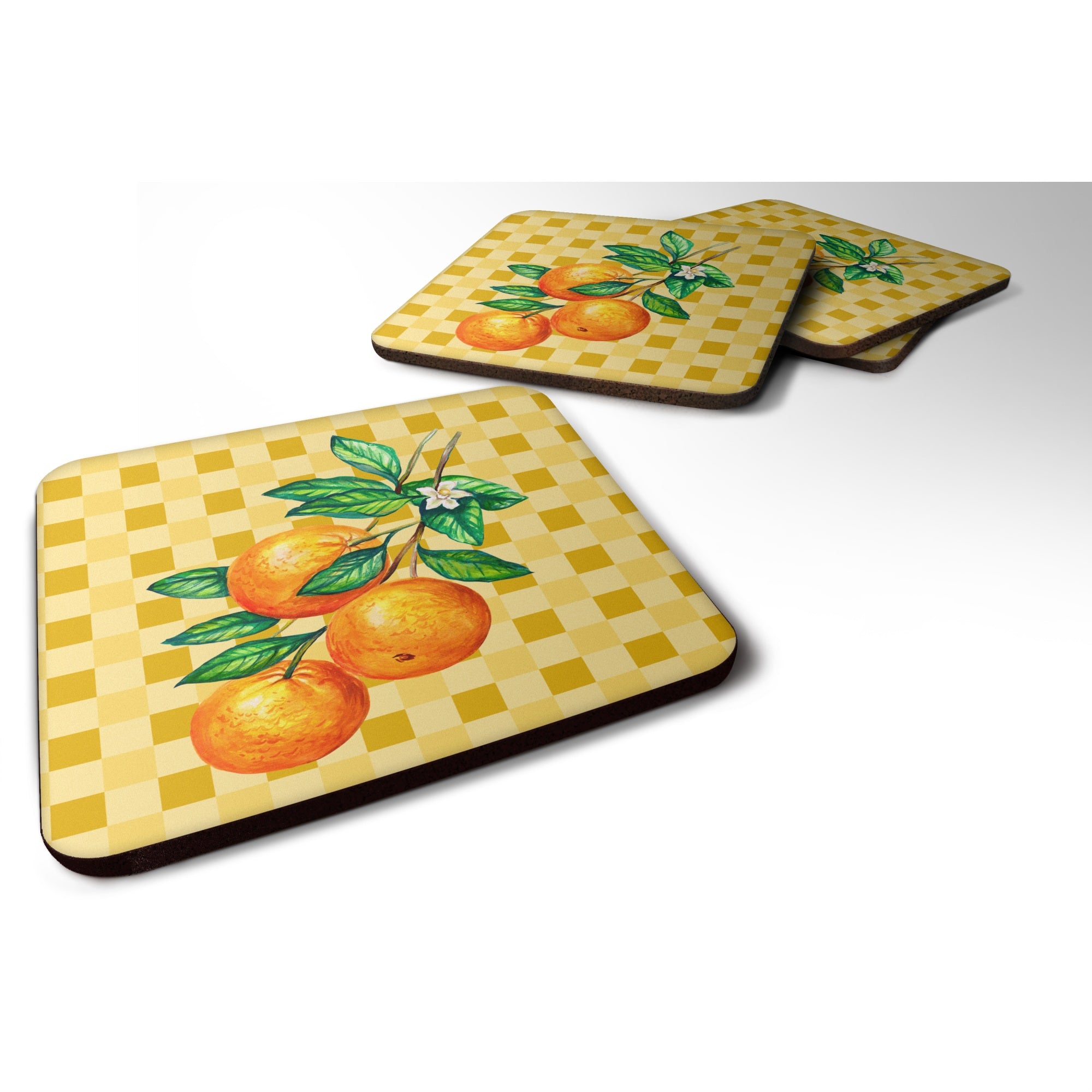 'Caroline'S Treasures Oranges On Branch On Basketweave Decorative Coasters, 3.5, Multicolor''