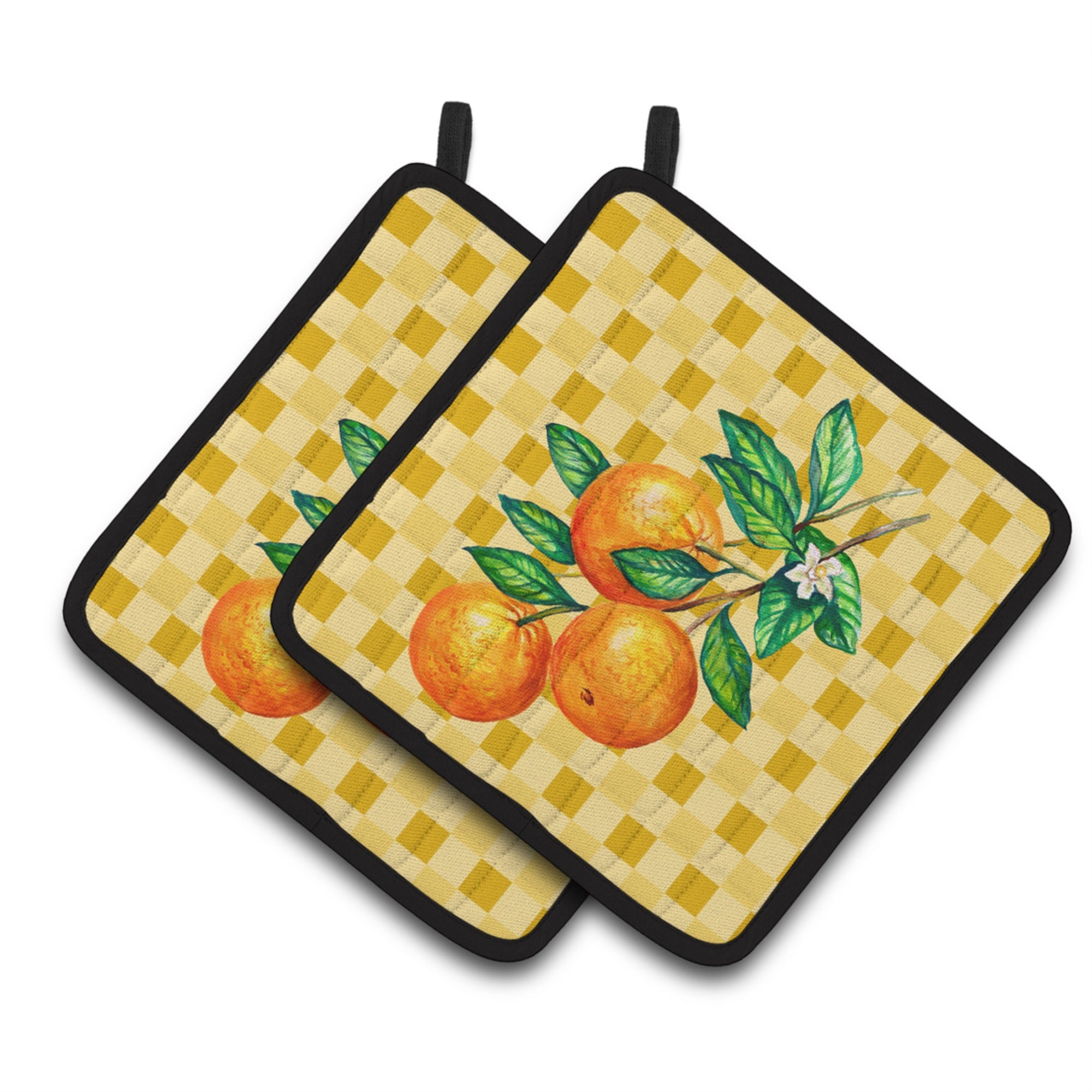 'Caroline'S Treasures Oranges On Branch On Basketweave Decorated Pot Holder, 7.5Hx7.5W, Multicolor''