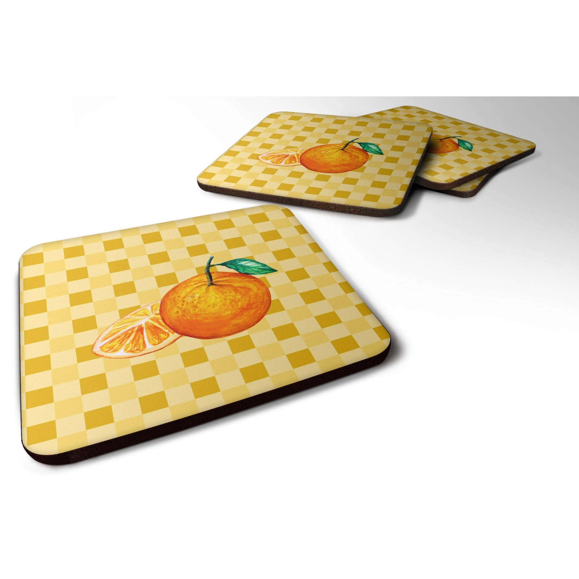 'Caroline'S Treasures Oranges And Slice On Basketweave Decorative Coasters, 3.5, Multicolor''