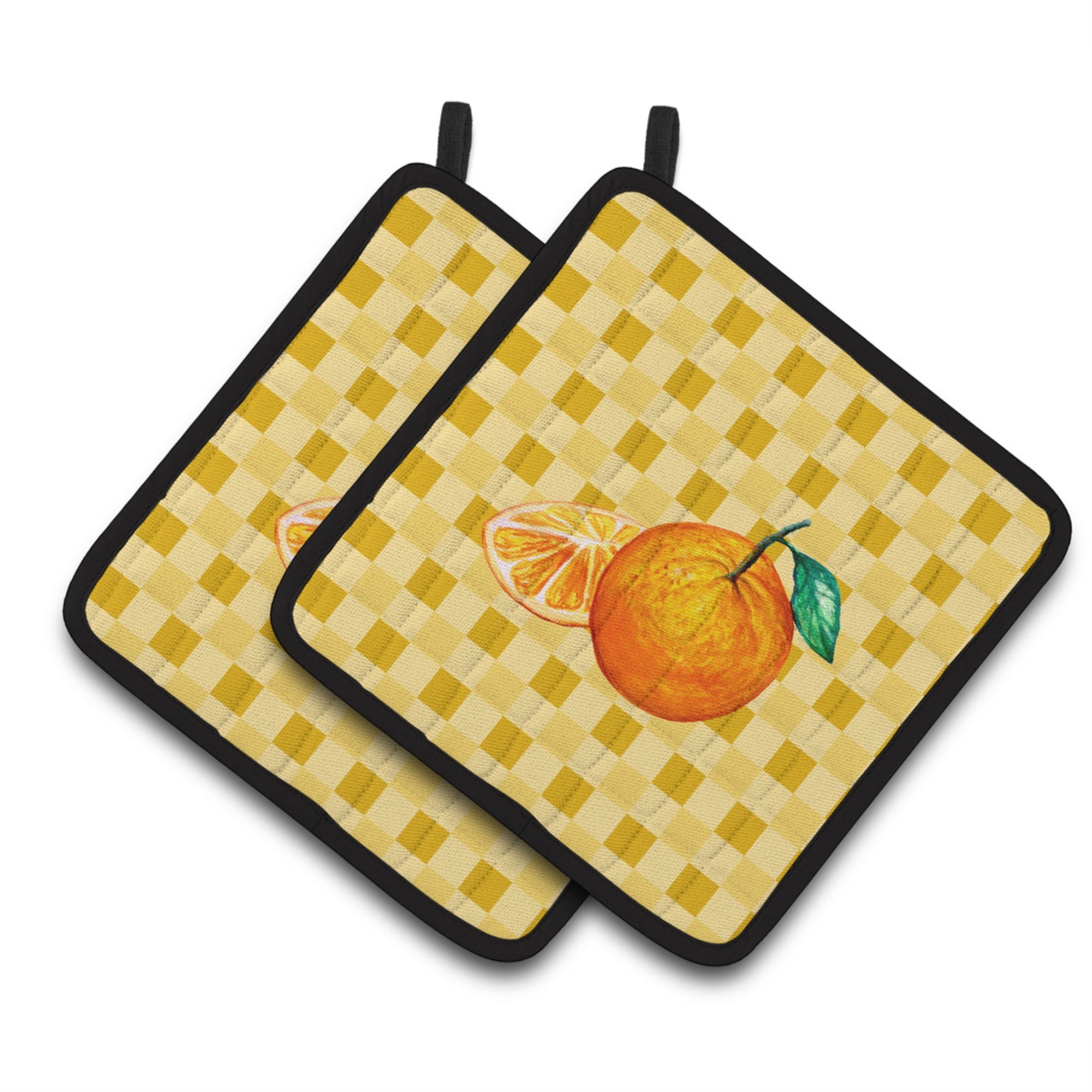 'Caroline'S Treasures Oranges And Slice On Basketweave Decorated Pot Holder, 7.5Hx7.5W, Multicolor''