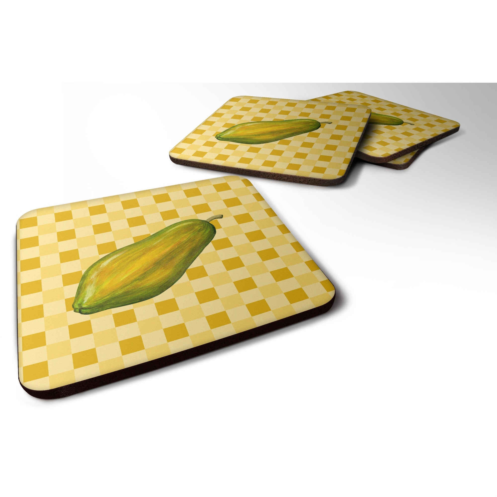 'Caroline'S Treasures Whole Papaya On Basketweave Decorative Coasters, 3.5, Multicolor''