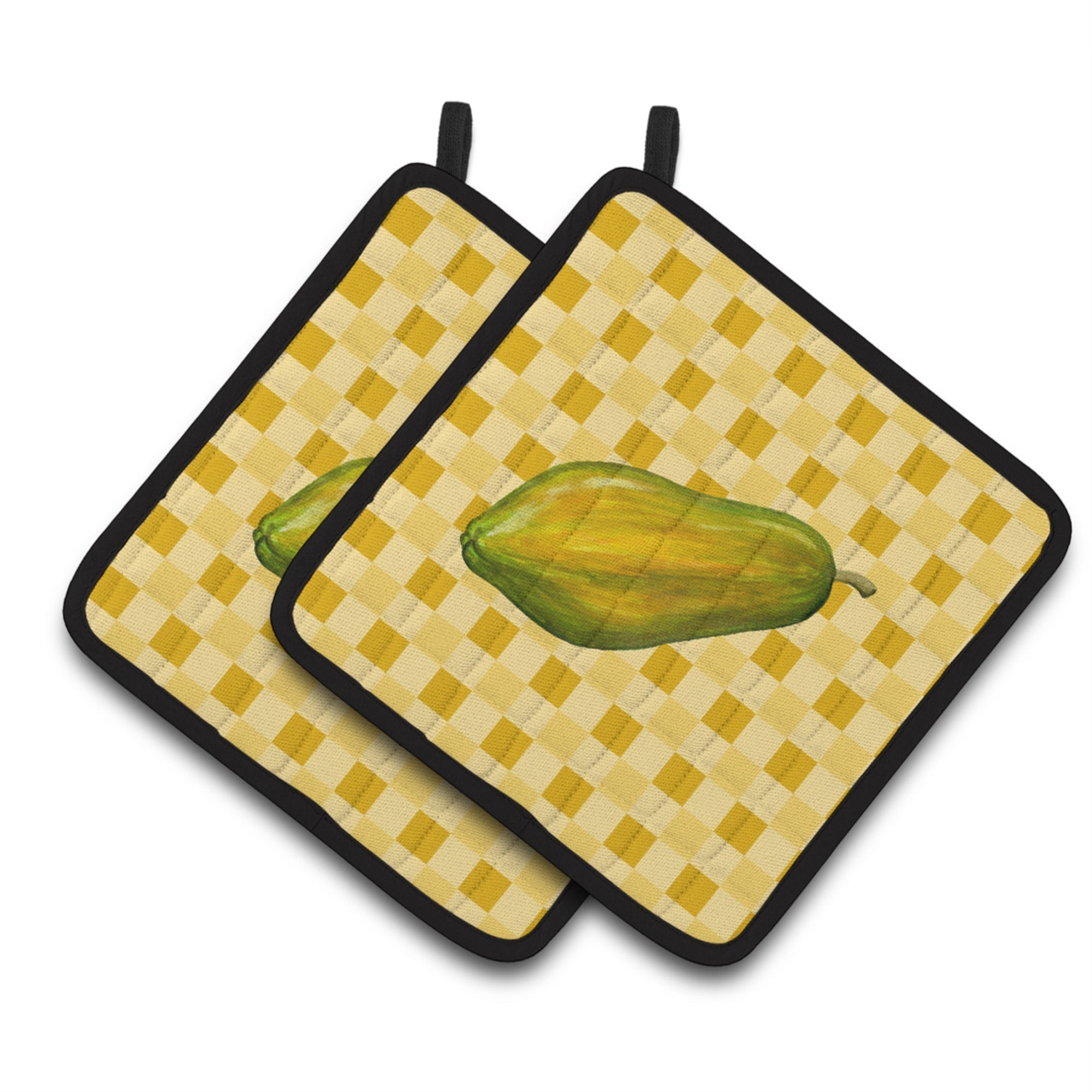 'Caroline'S Treasures Whole Papaya On Basketweave Decorated Pot Holder, 7.5Hx7.5W, Multicolor''