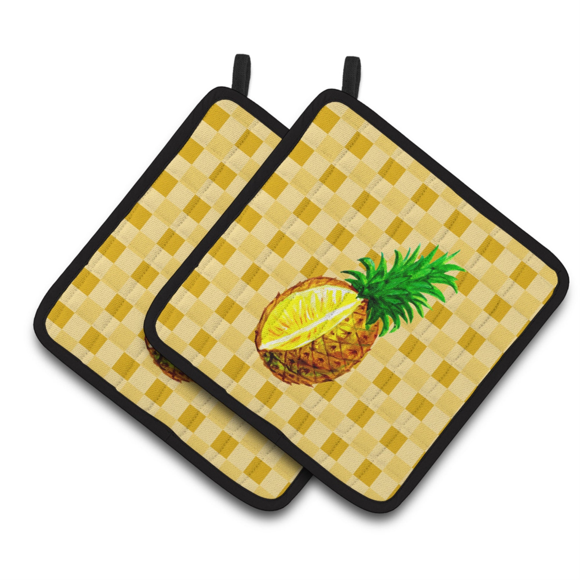 'Caroline'S Treasures Whole Pineapple Cut On Basketweave Decorated Pot Holder, 7.5Hx7.5W, Multicolor''